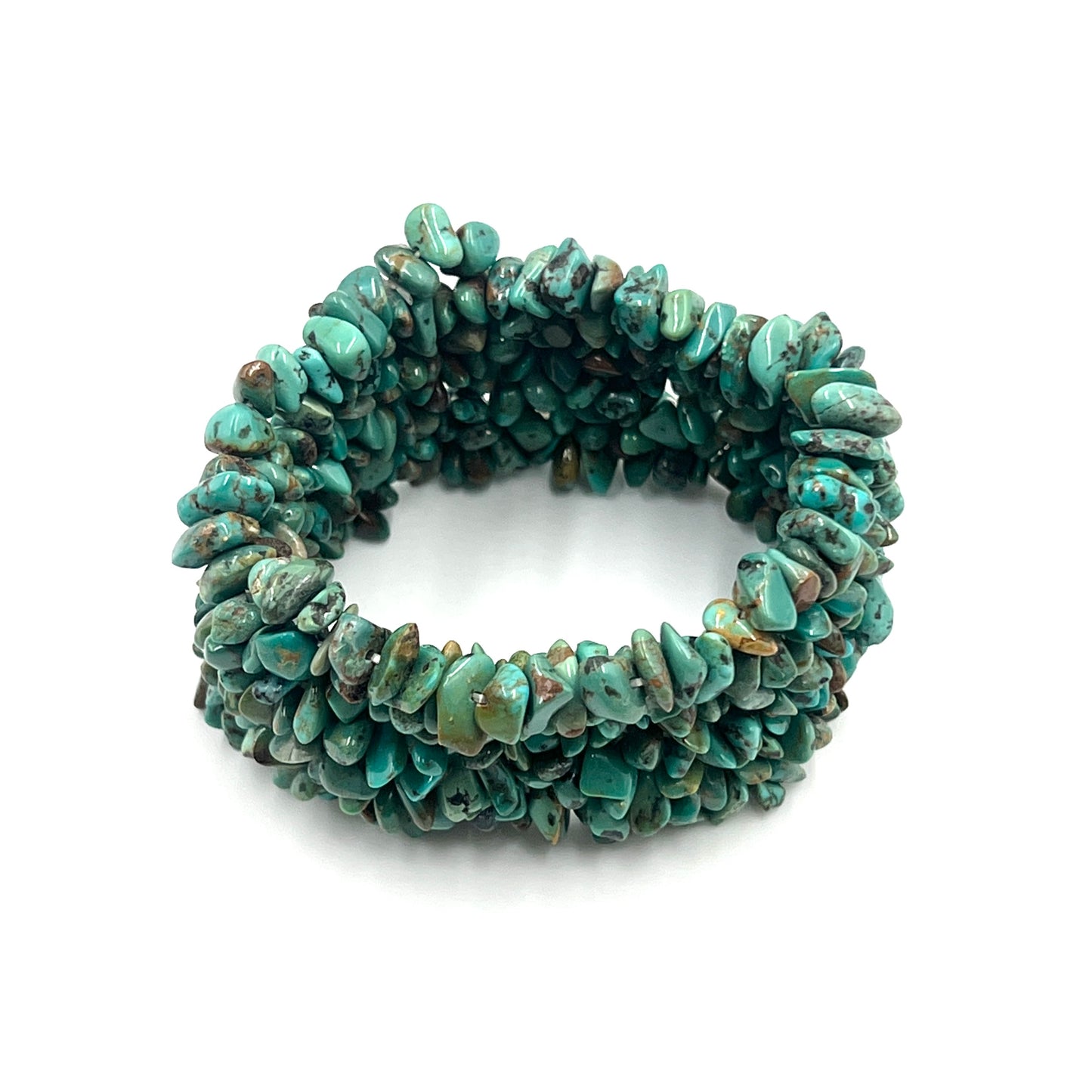 Natural Turquoise Woven Chip Bracelets