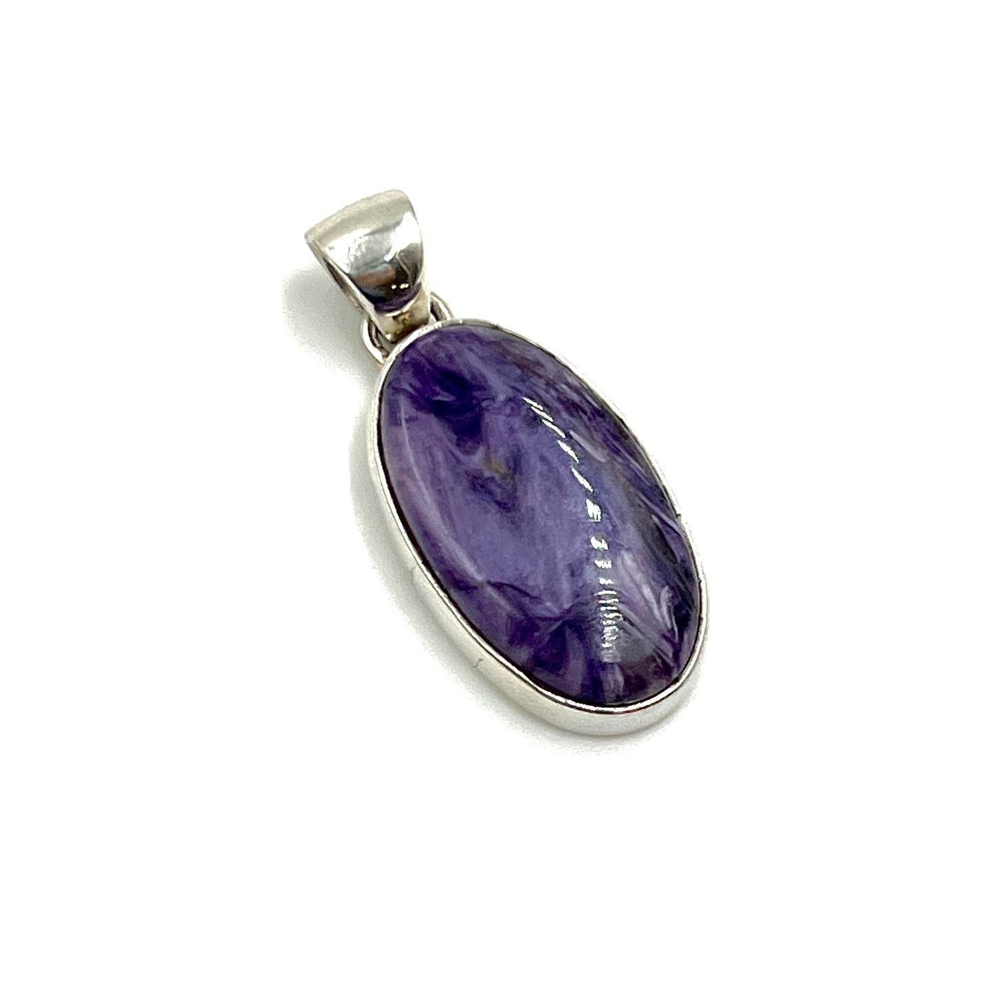 Sterling Silver Charoite Oval Pendants