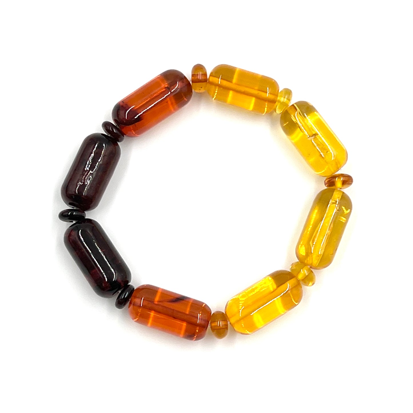 Polished Multi Amber Stretchy Bracelets