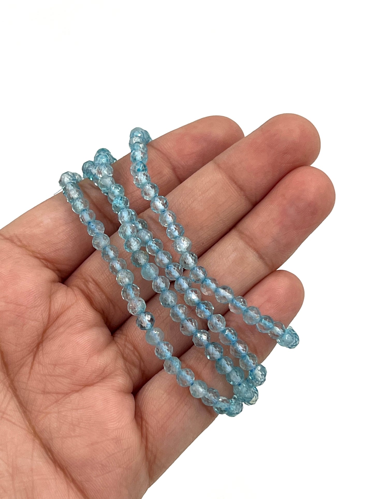 Faceted Blue Topaz Beaded Bracelet