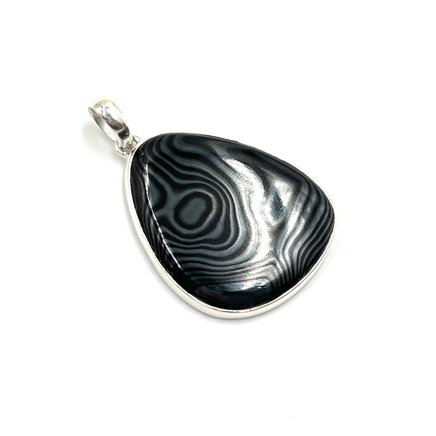 Psilomelane Teardrop Pendants