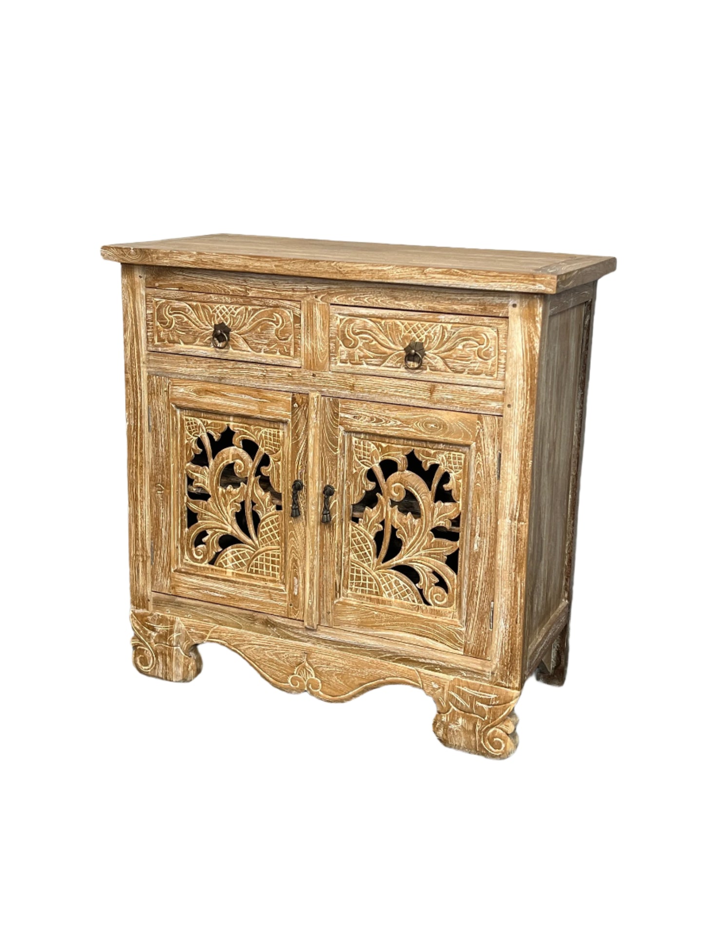 White Washed Teak Vine Vanity