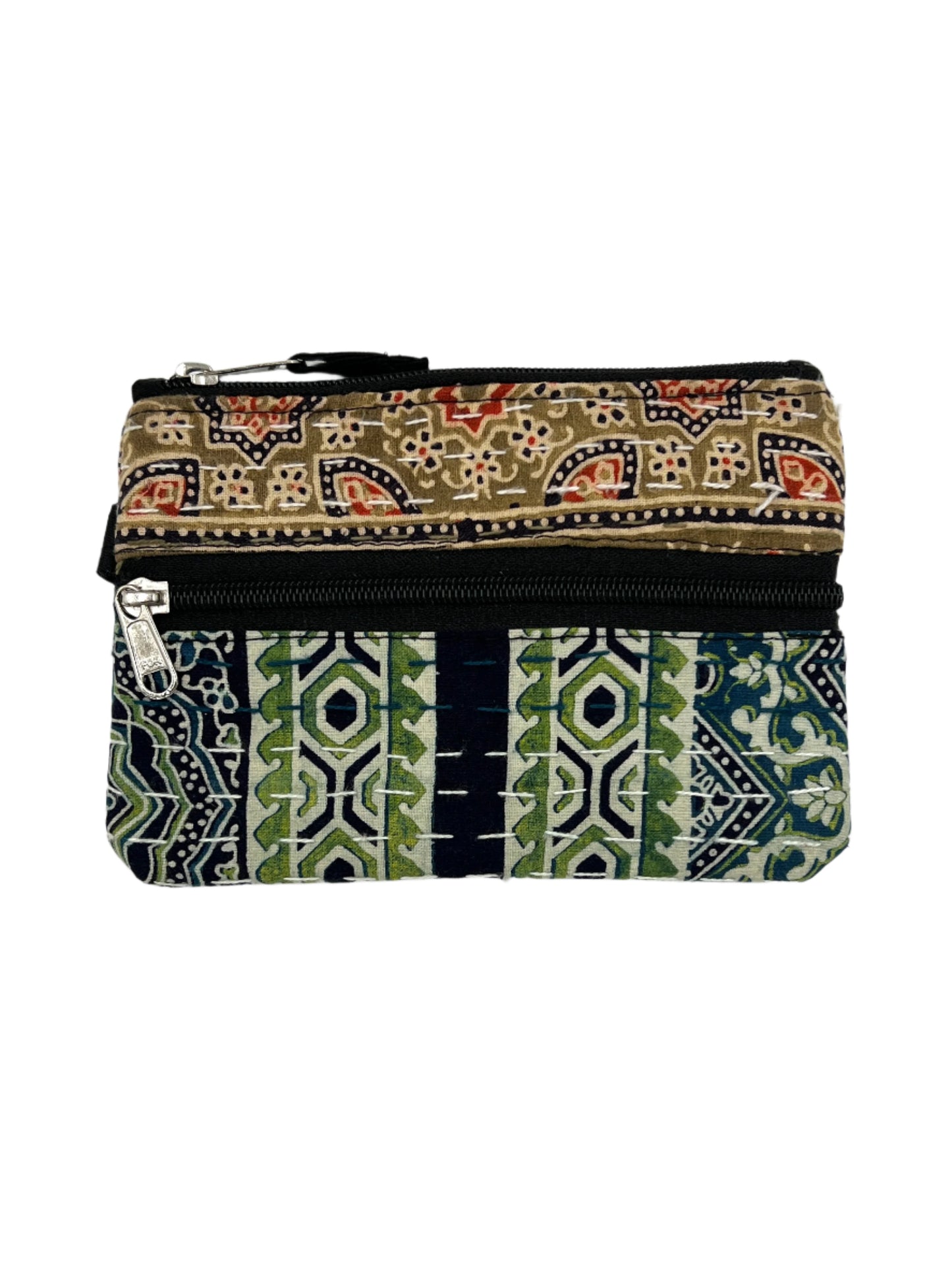 Block Print Kantha Coin Bag 5" x 7"