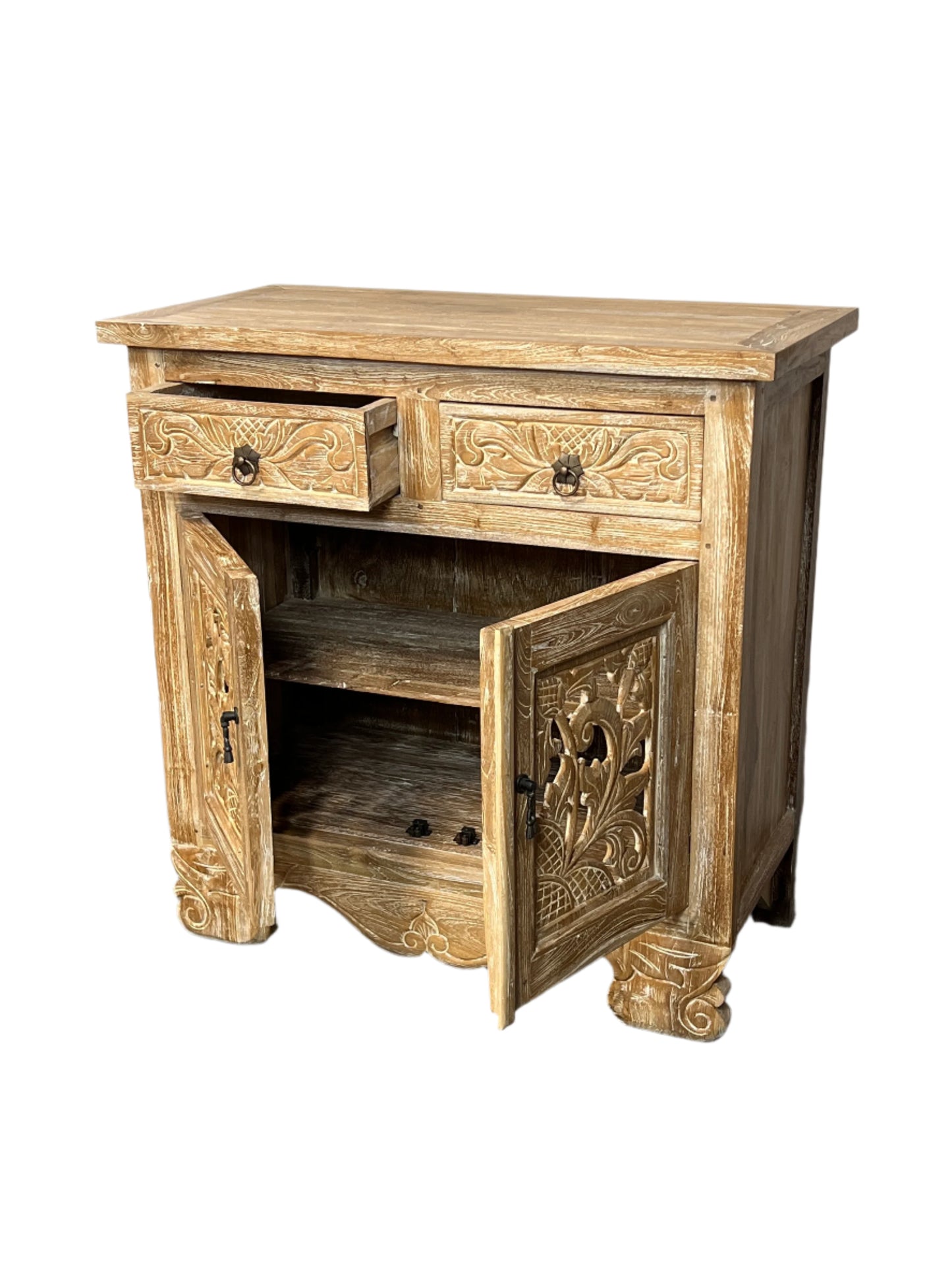 White Washed Teak Vine Vanity