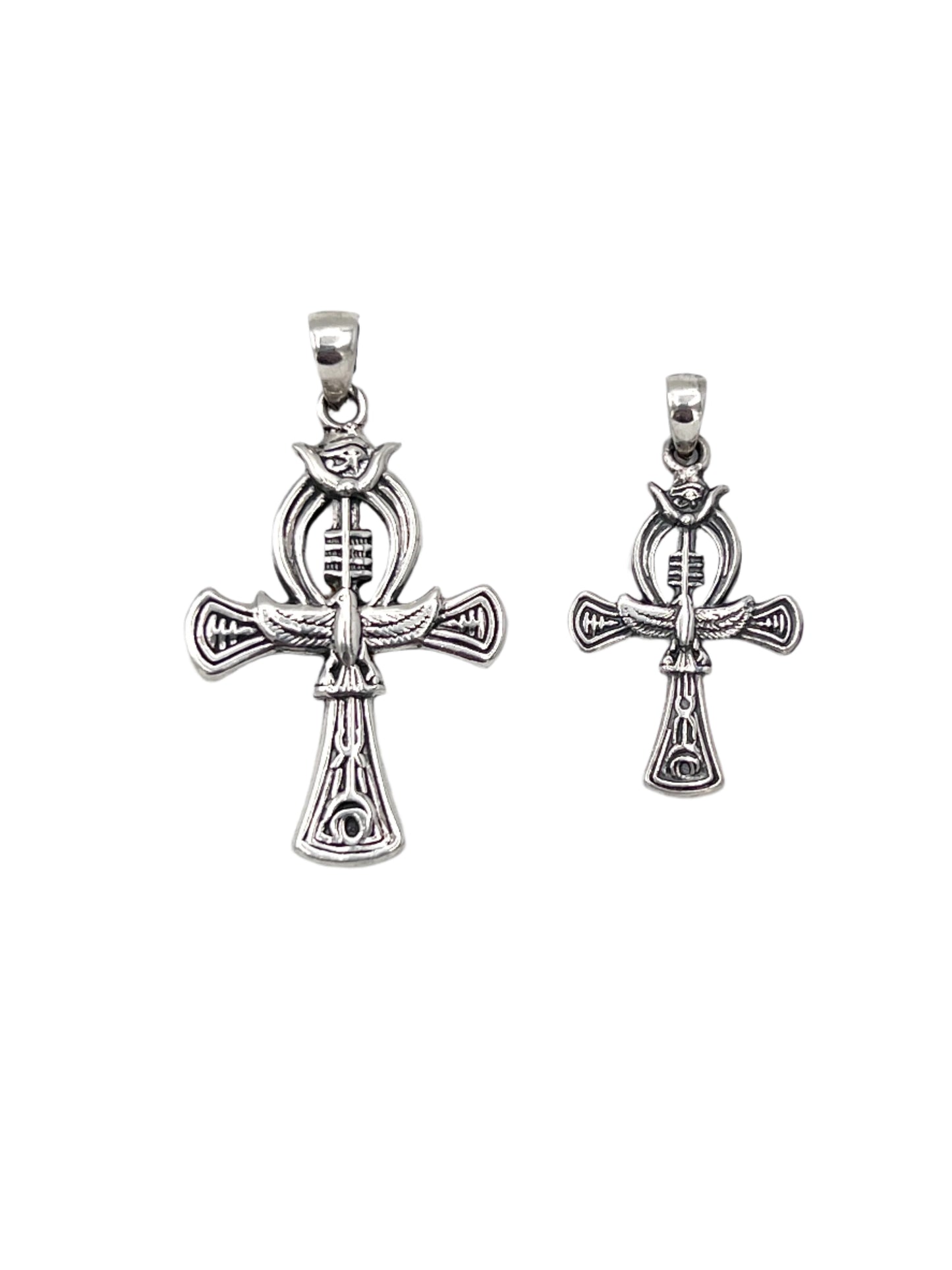 Silver Eye of Horus Ankh Pendants