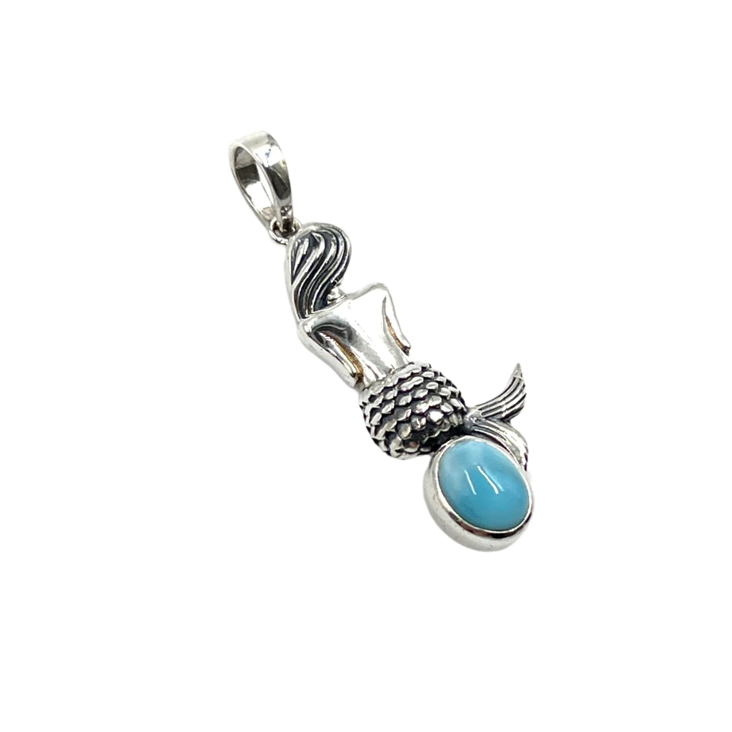 Sterling Silver Mermaid Larimar Pendants