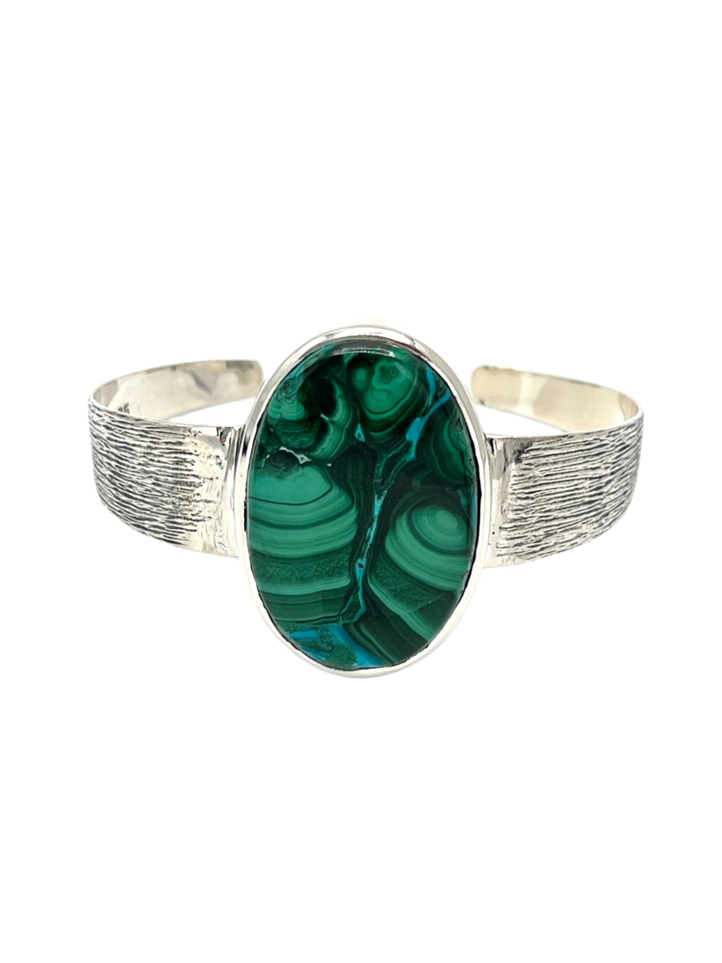 Silver Malachite & Chrysocolla Oval Cuff