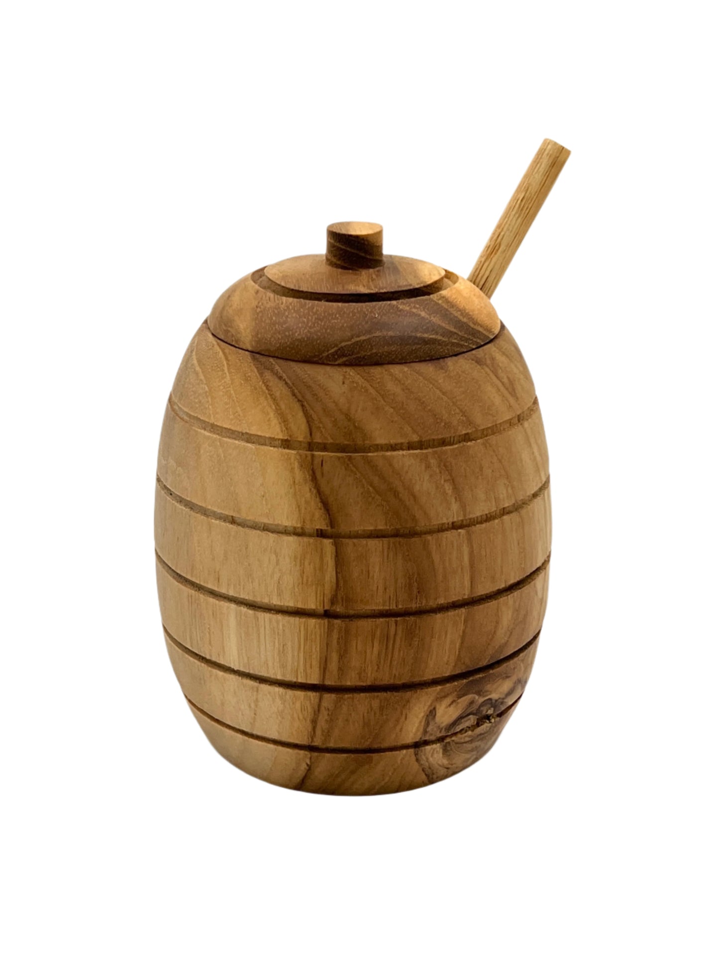 Honey Dipper Teak Jar