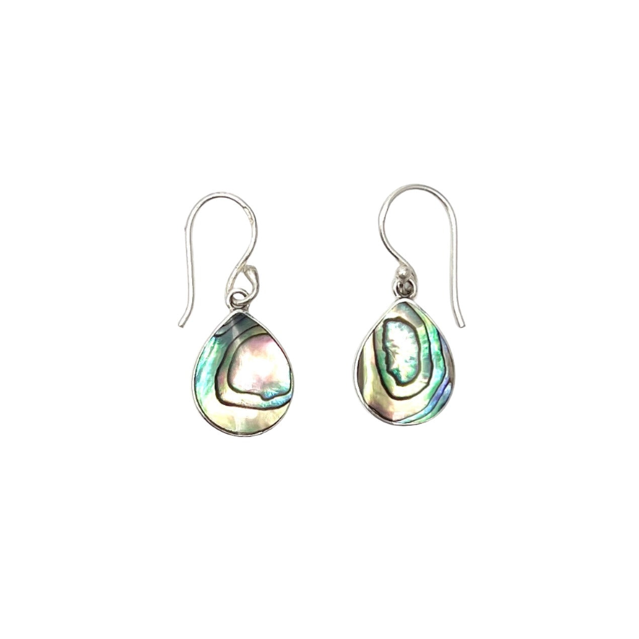 Sterling Silver Teardrop Abalone Earrings