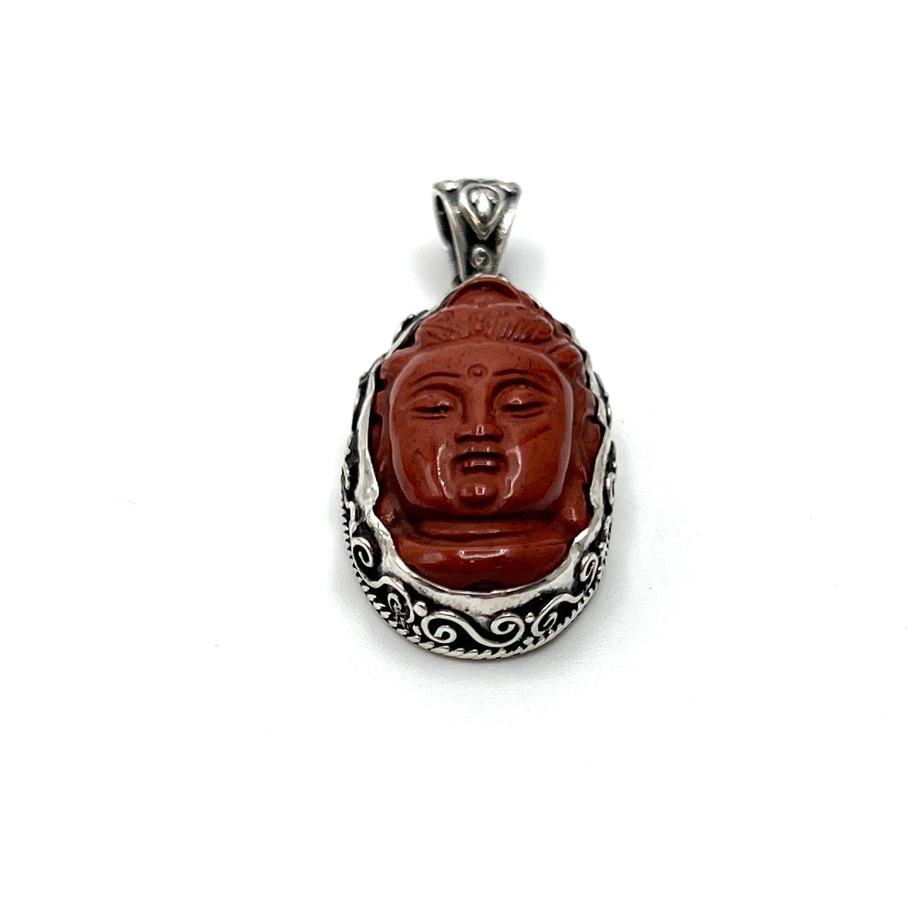 Red Jasper & Opal Quan Yin Pendants