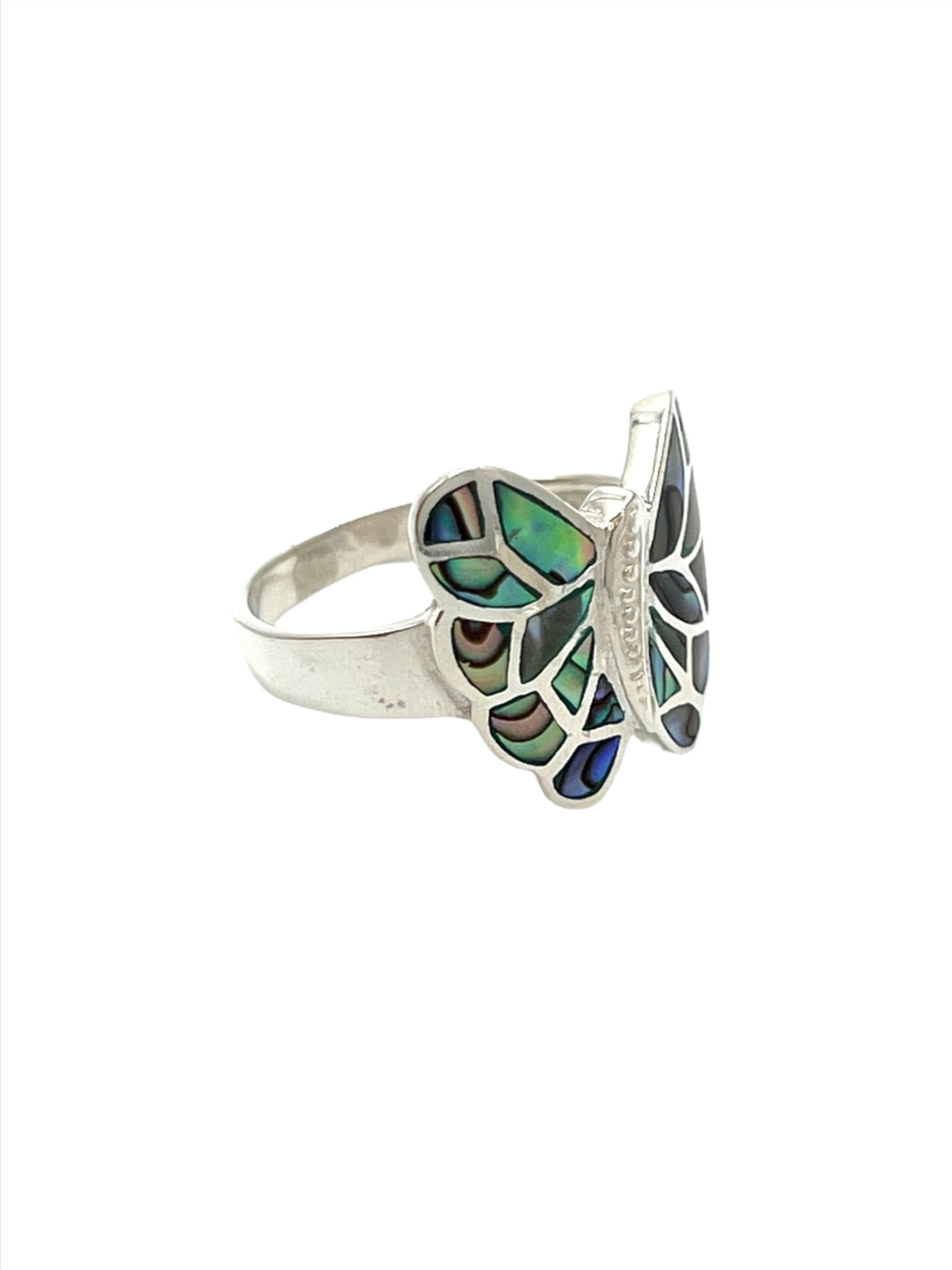 Sterling Silver Shell Butterfly Rings