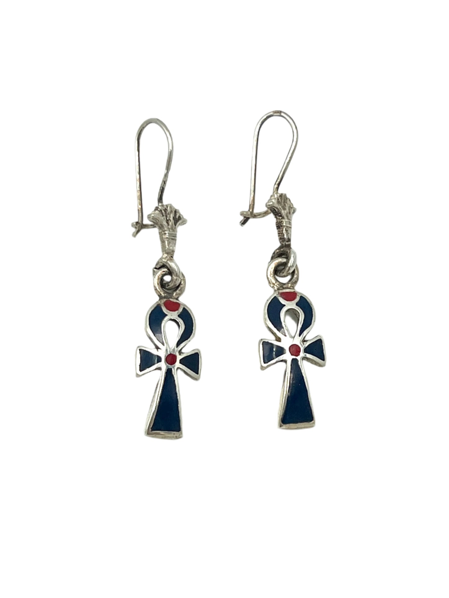 Silver Ankh Earrings