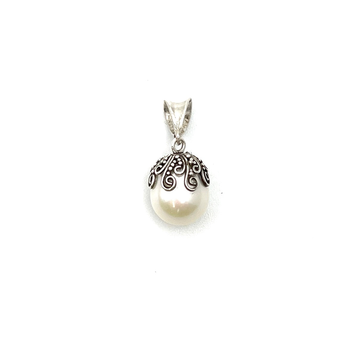 Sterling Silver Drop Pearl Pendants