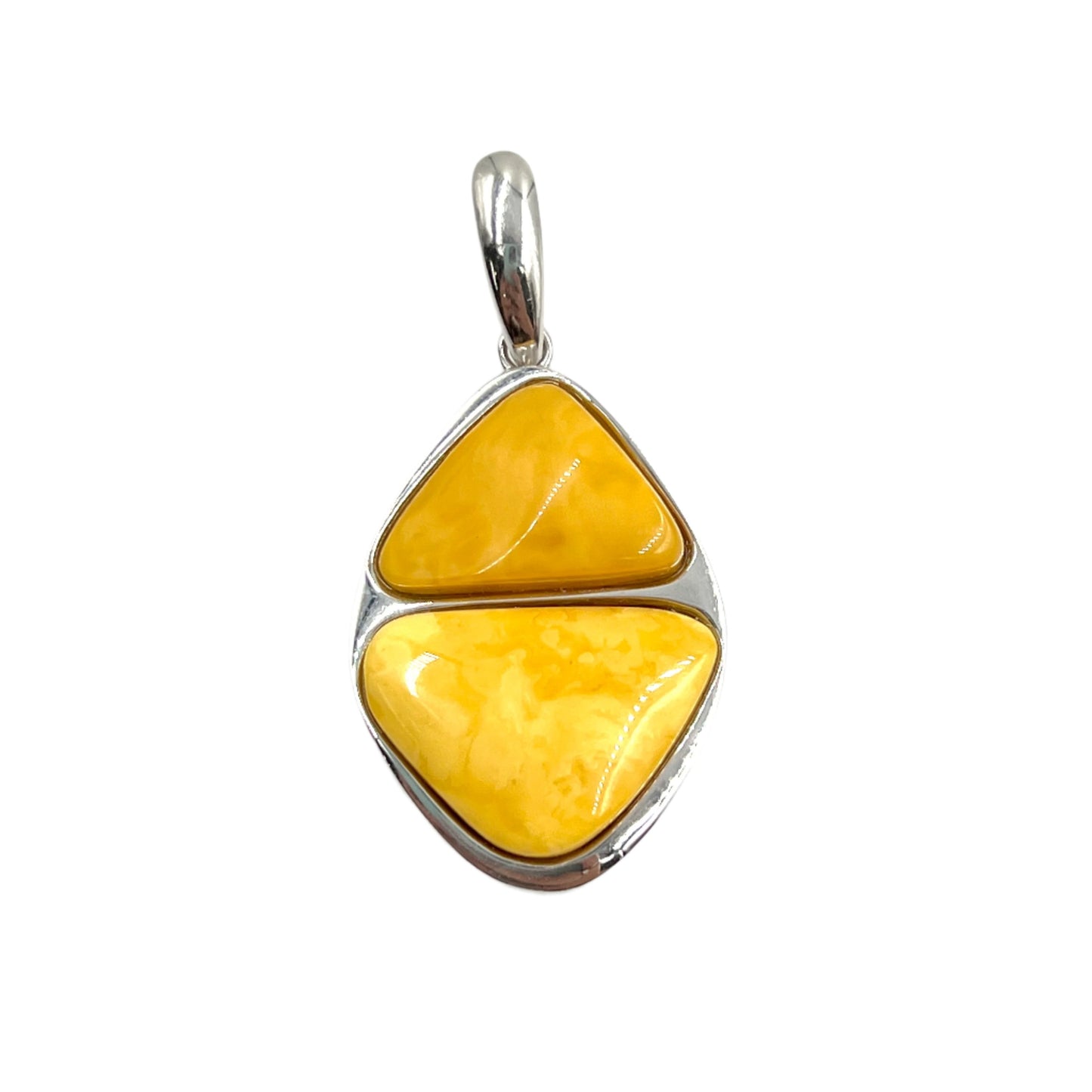 Double Butterscotch Amber Pendants