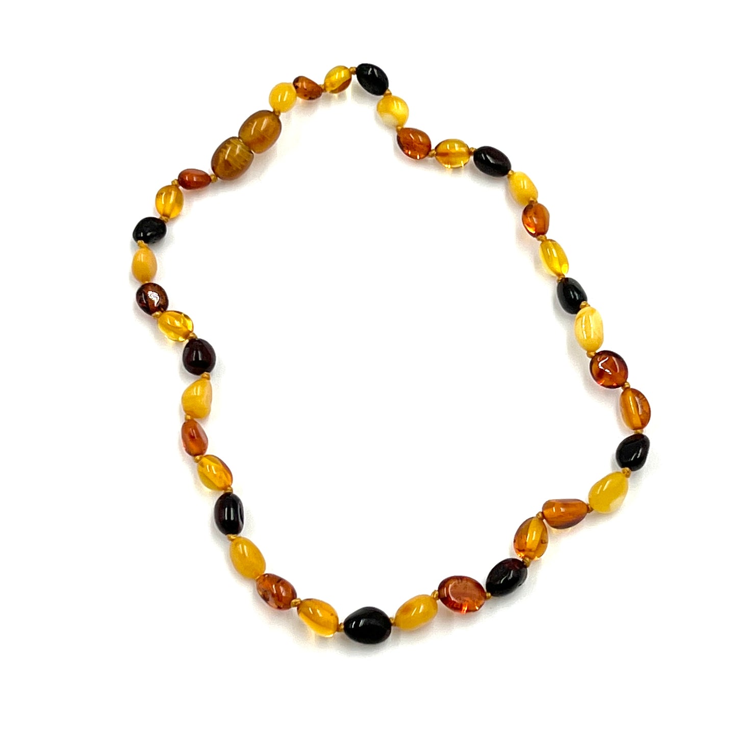 Hand Knotted Amber Baby Teething Necklaces Multi Chips