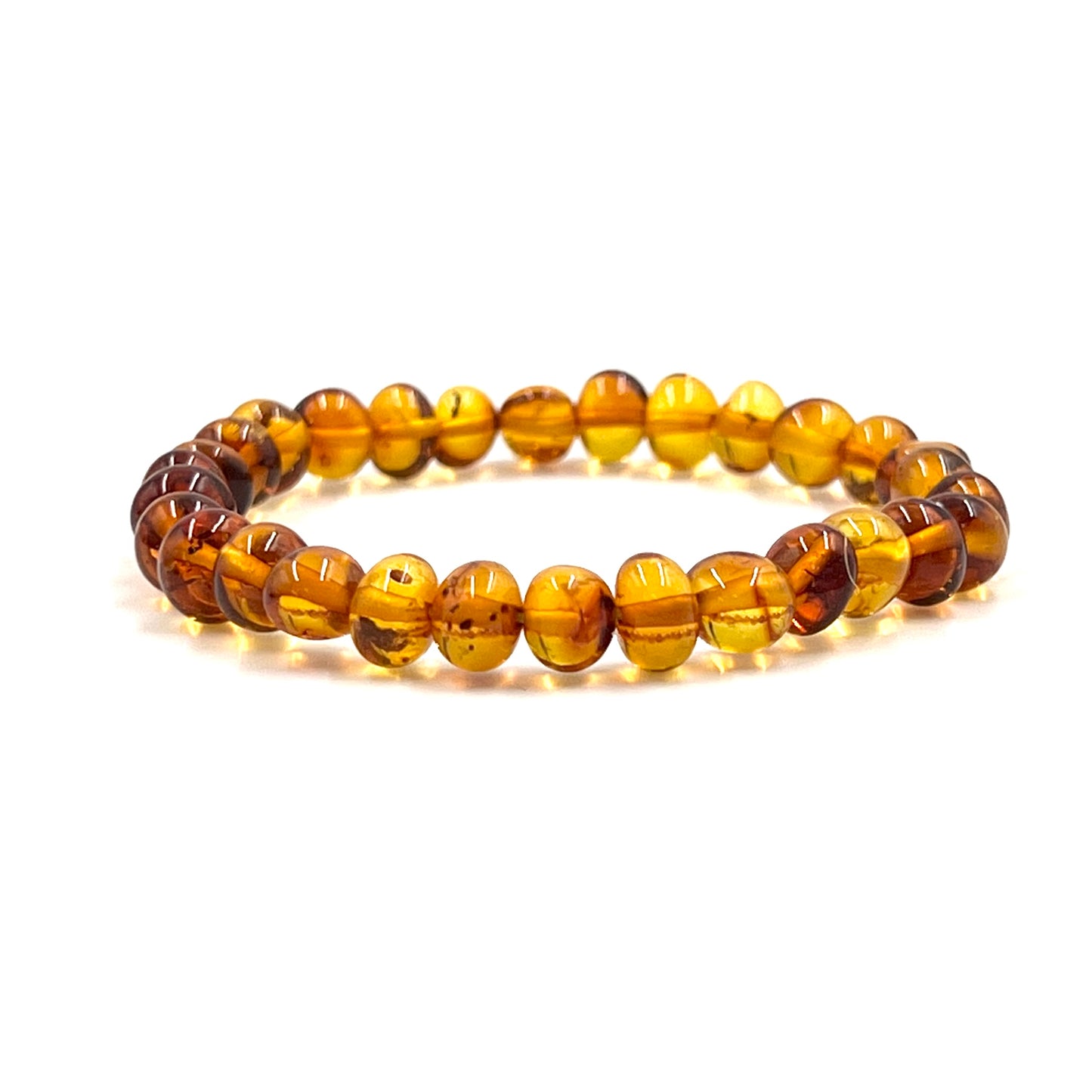 Polished Honey Amber Stretchy Bracelets