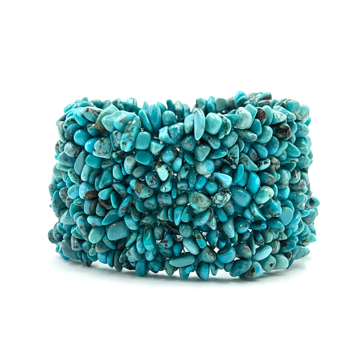 Natural Turquoise Woven Chip Bracelets