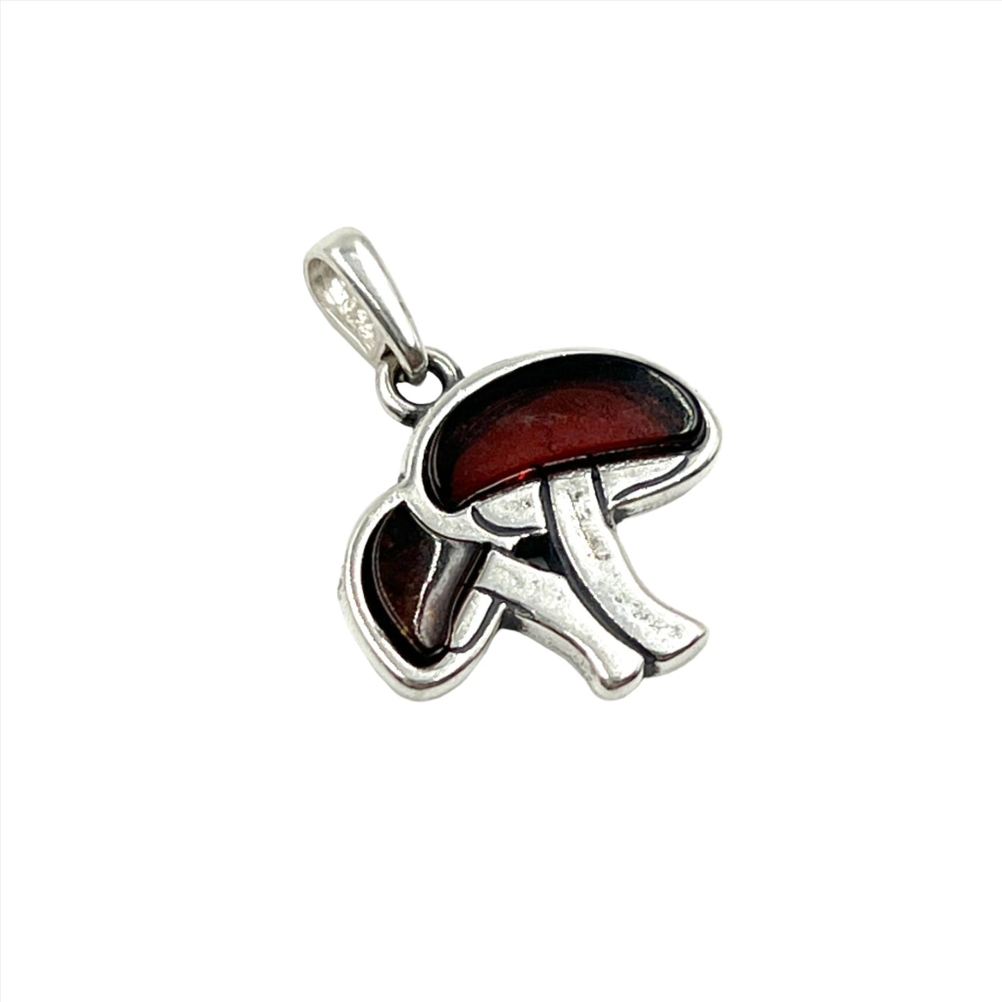 Amber Double Mushroom Pendants