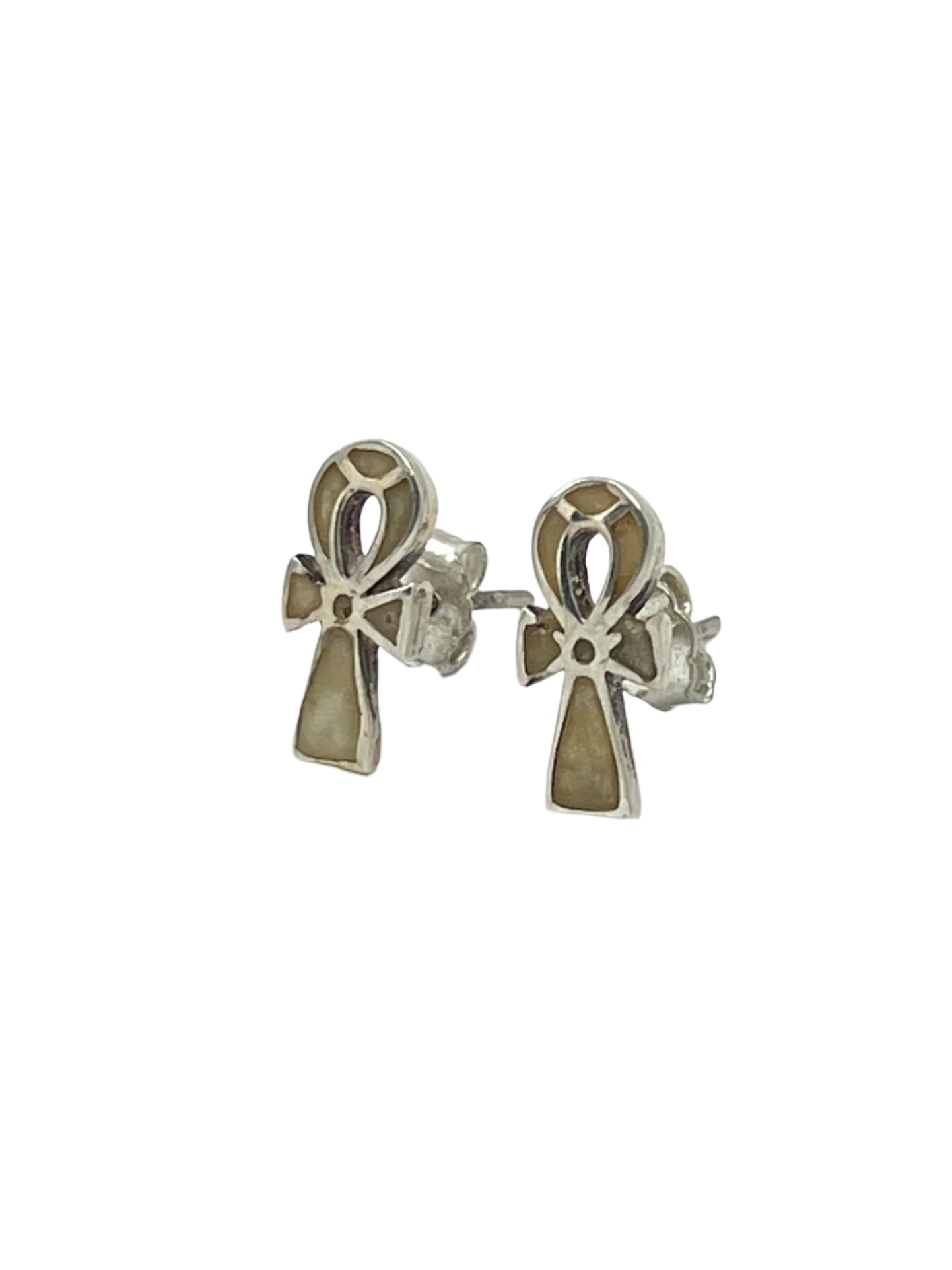 Silver Ankh Studs