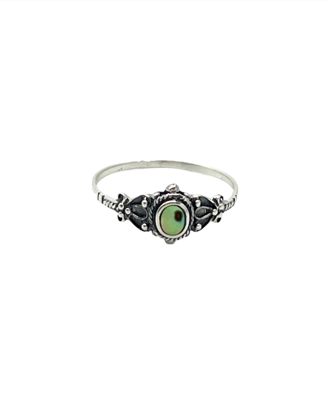 Sterling Silver Shell Small Oval Ring