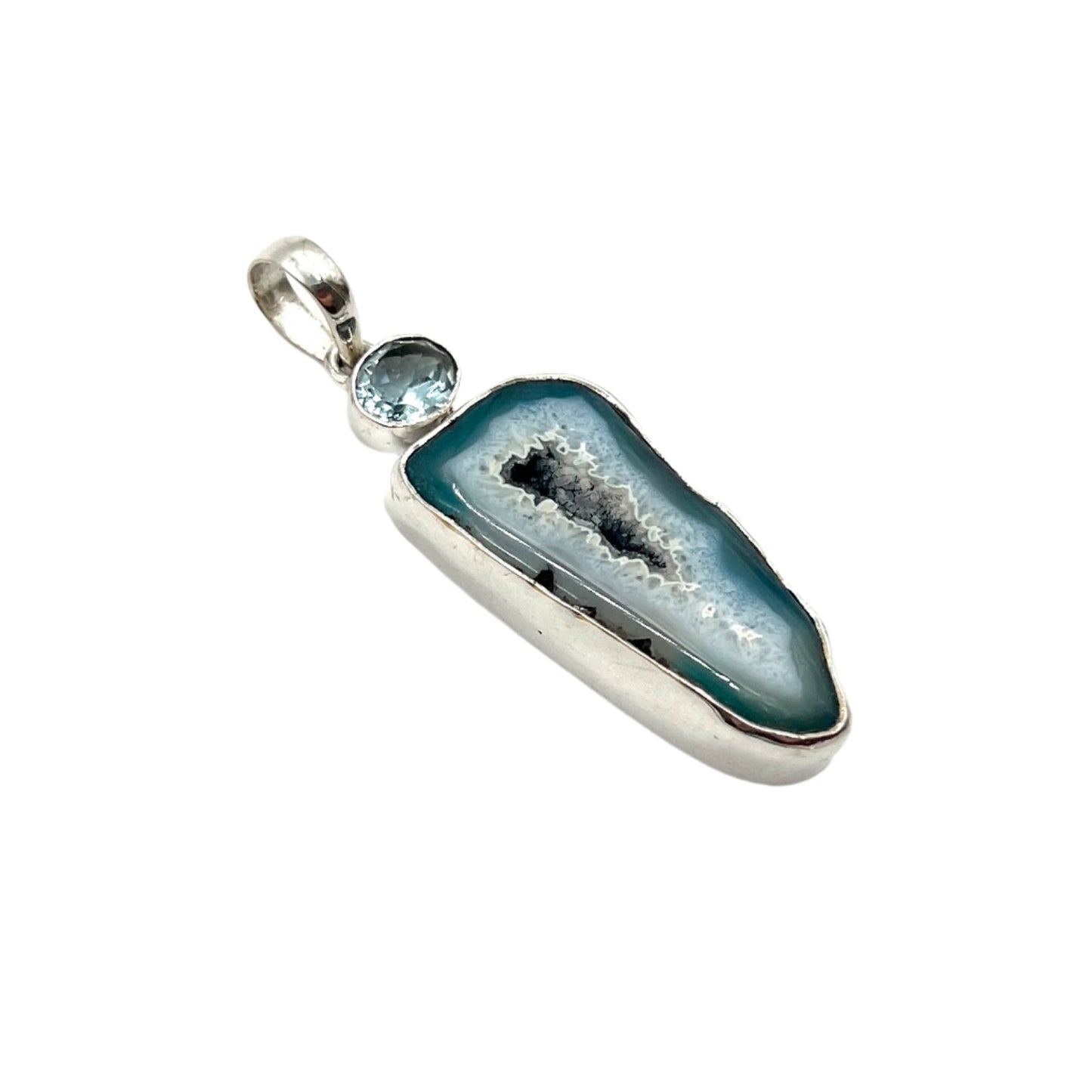 Blue Druzy Agate Pendants