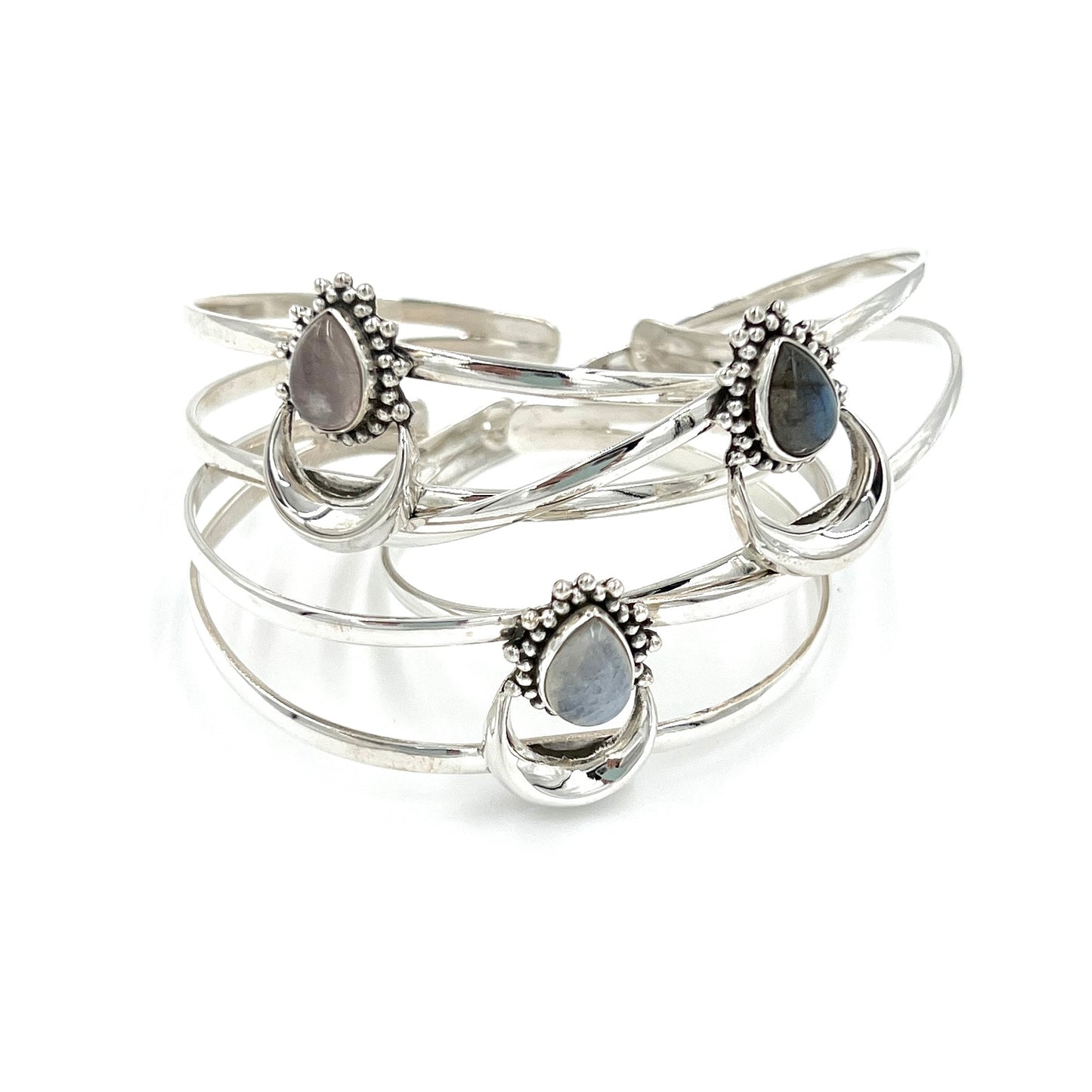 Crescent Moon Gemstone Bracelets