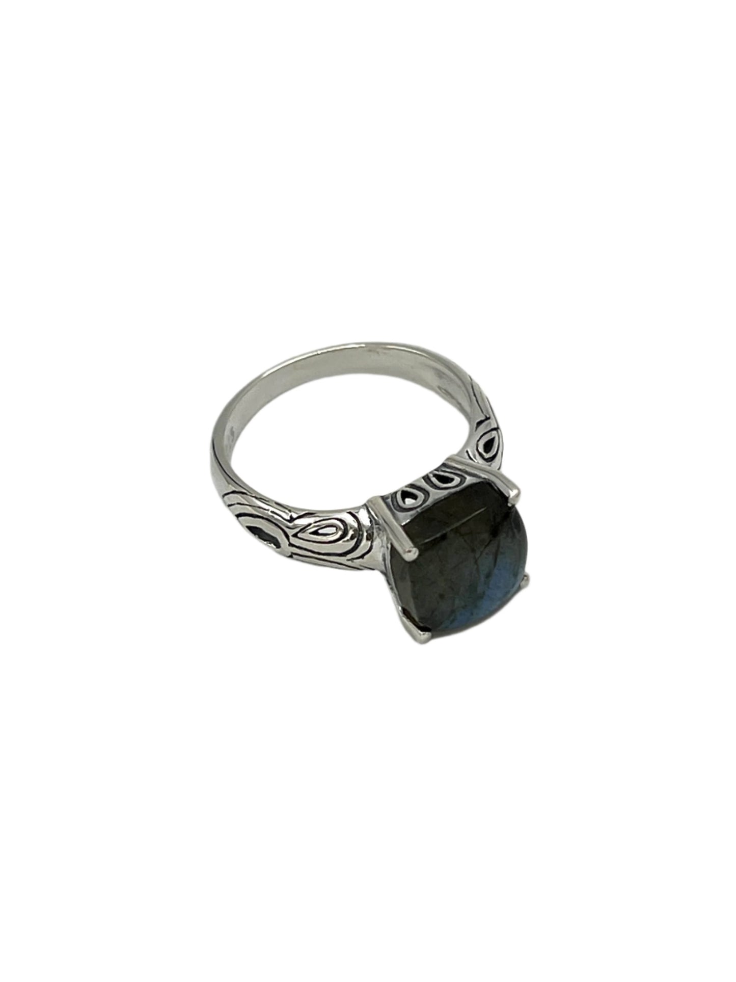 Sterling Silver Square Labradorite Ring