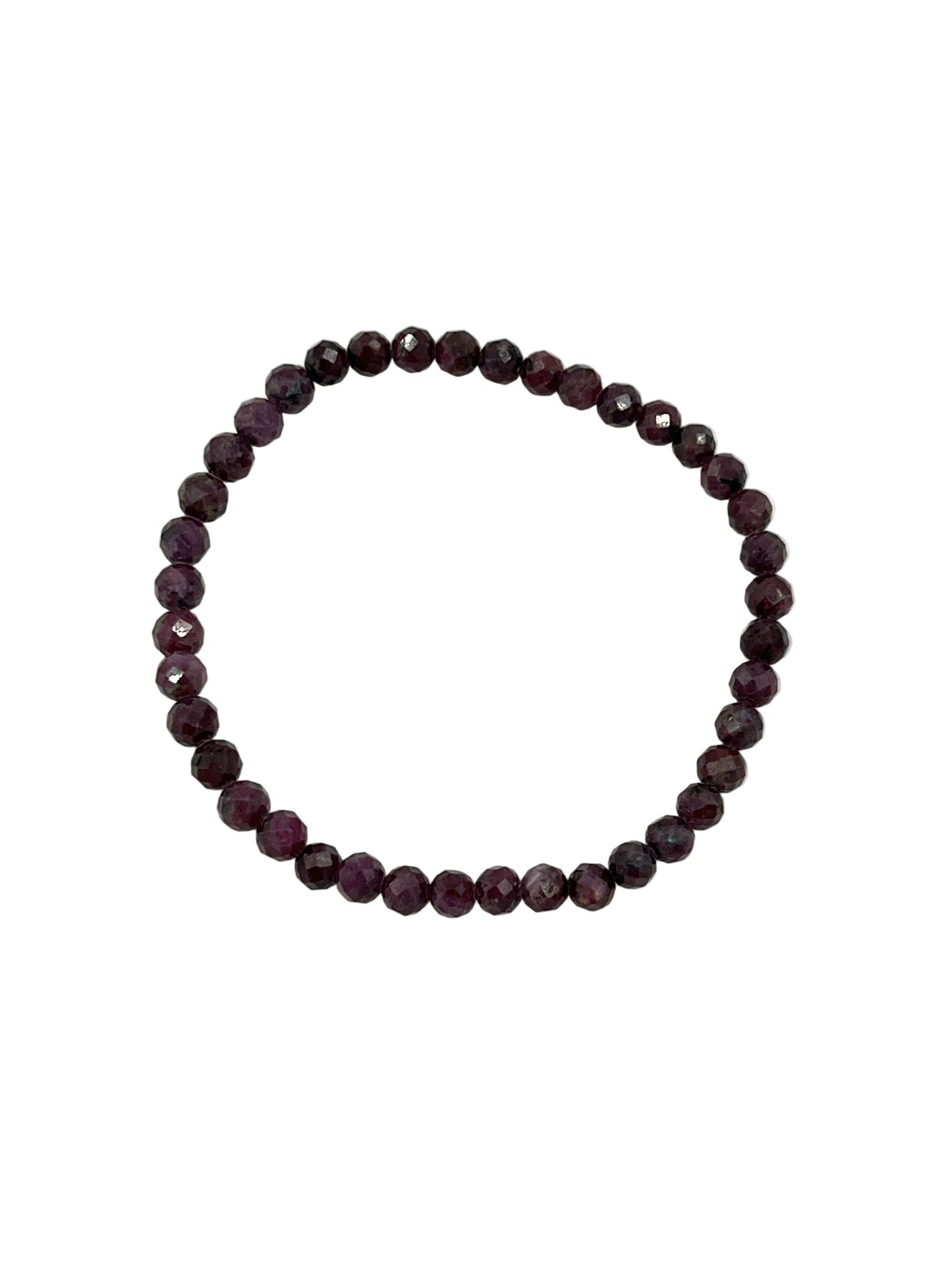 Faceted Ruby Stretchy Bracelets