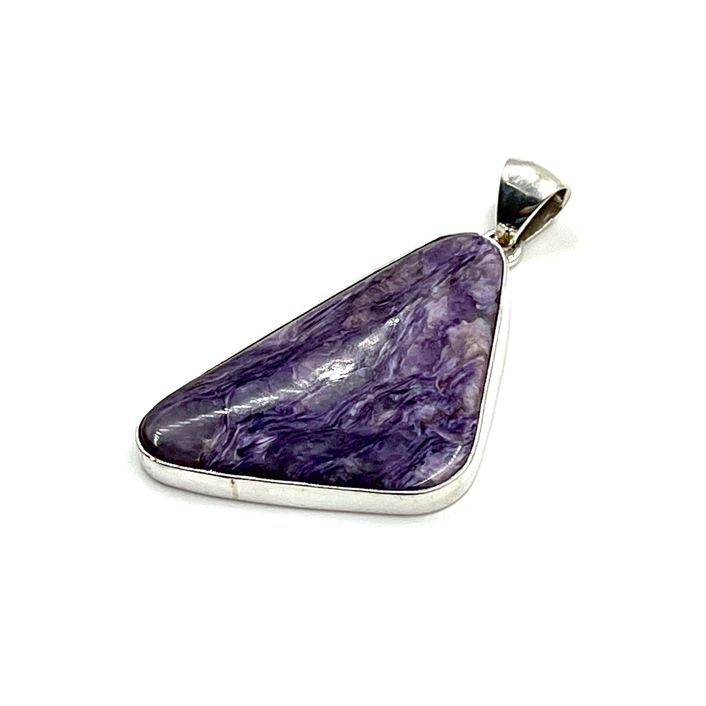 Sterling Silver Charoite Freeform Pendants