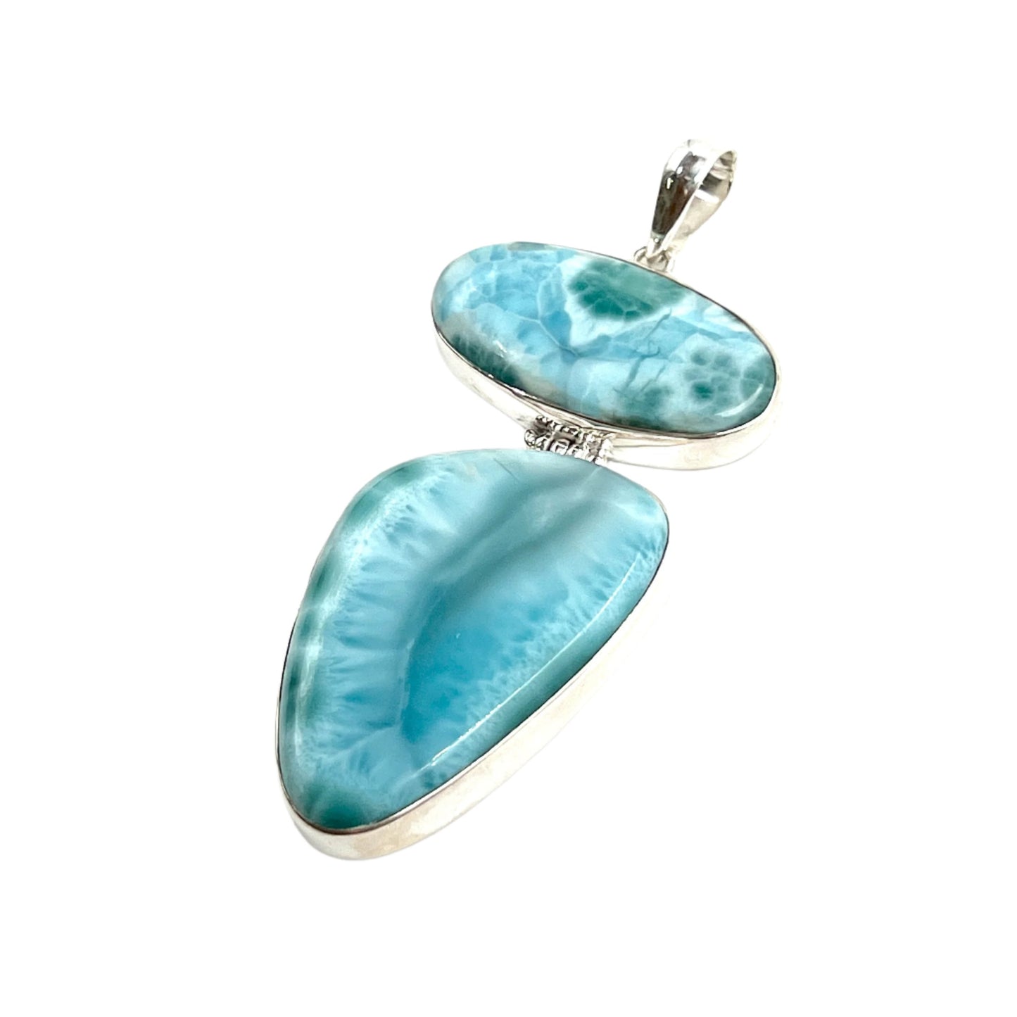 Sterling Silver Double Larimar Pendant
