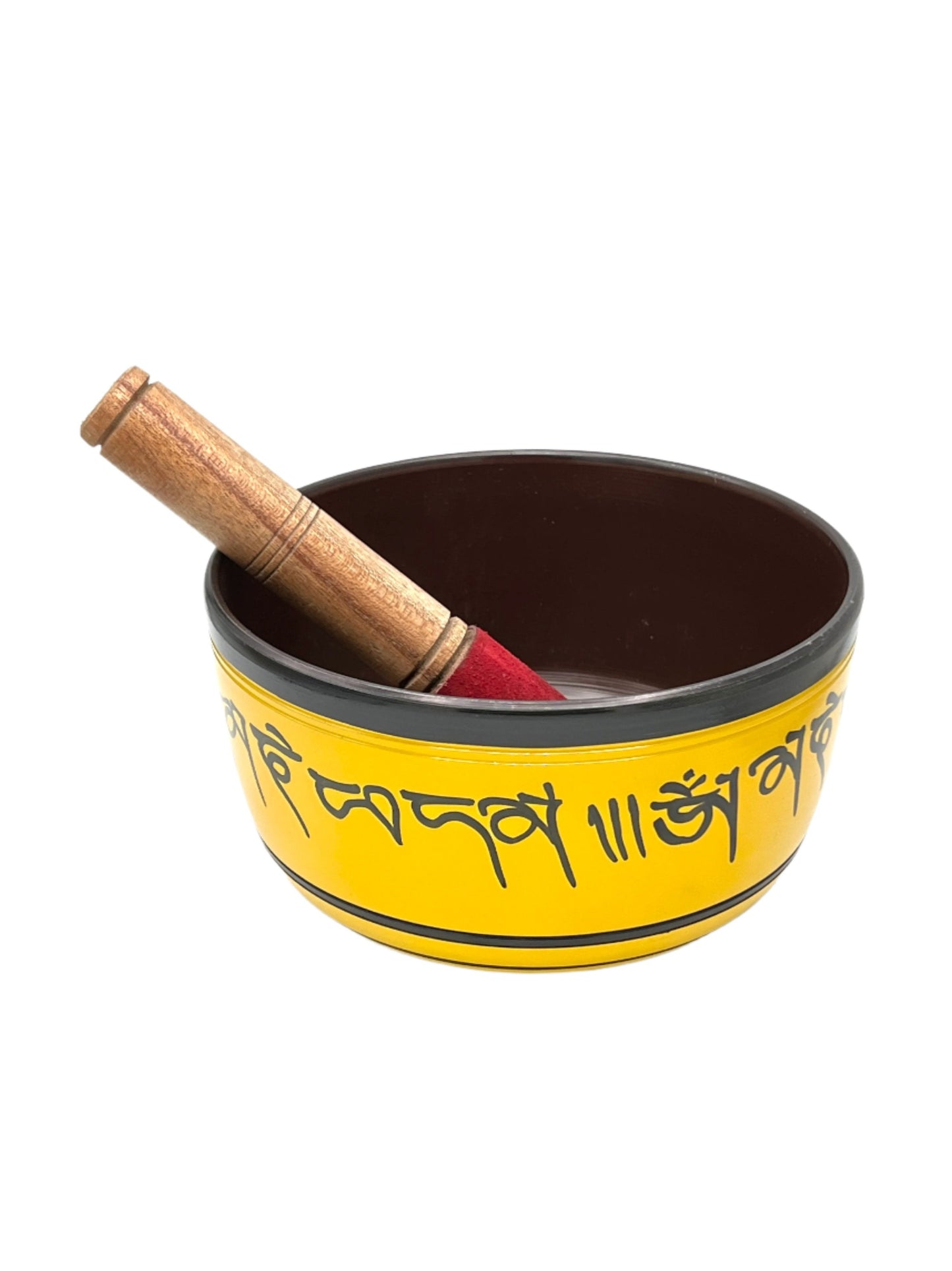 Yellow Om Mani Padme Hum Himalayan Singing Bowls