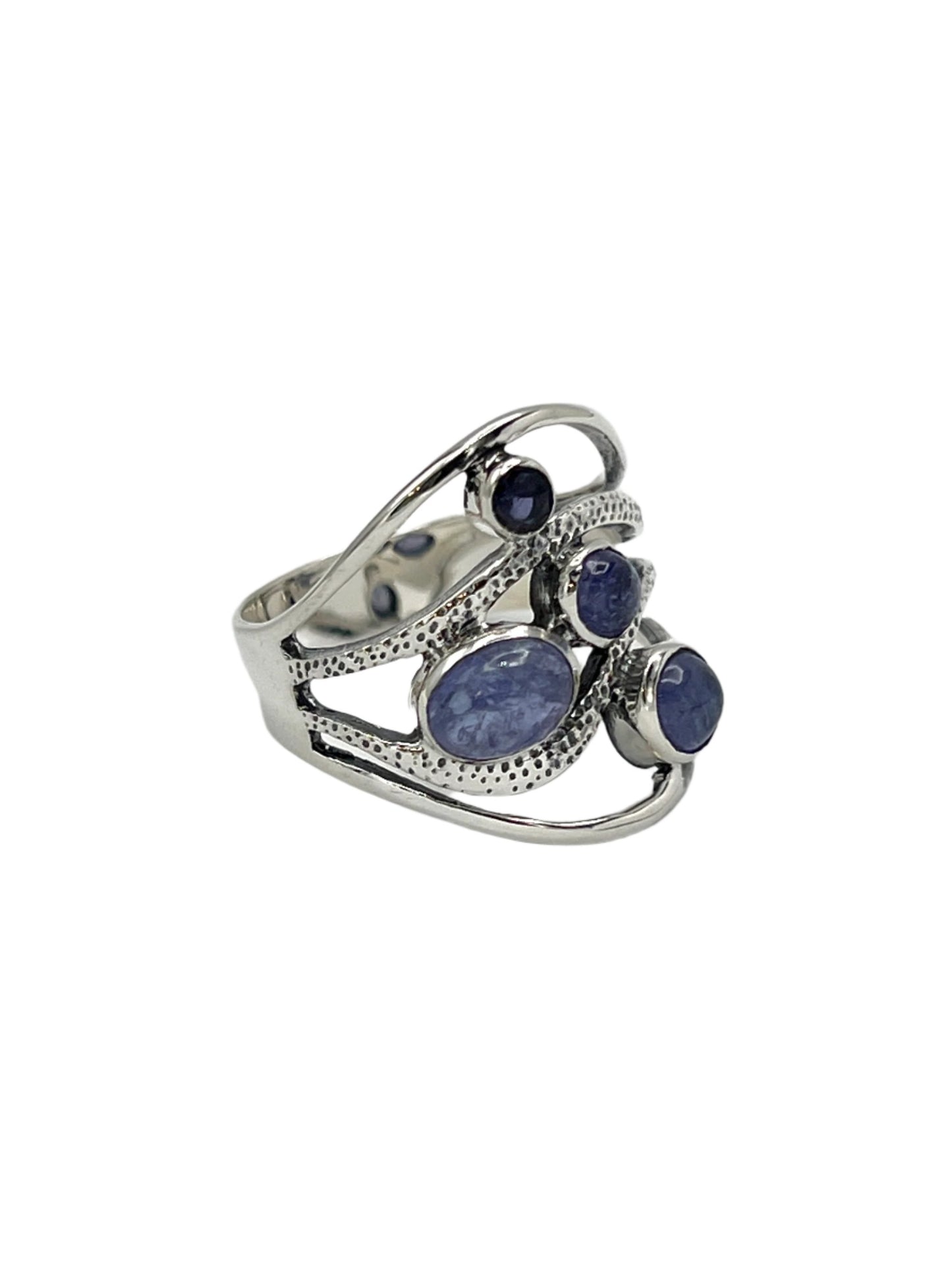 Sterling Silver Tanzanite Wave Ring