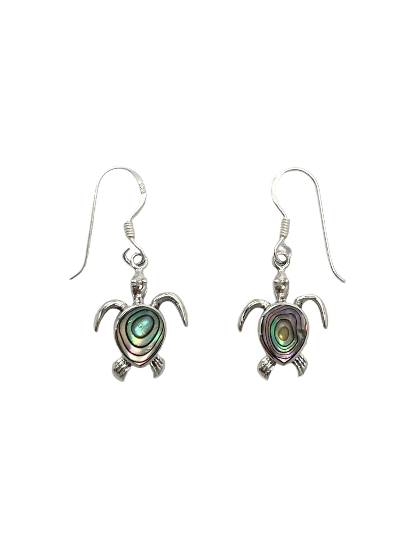 Sterling Silver Shell Sea Turtle Earrings