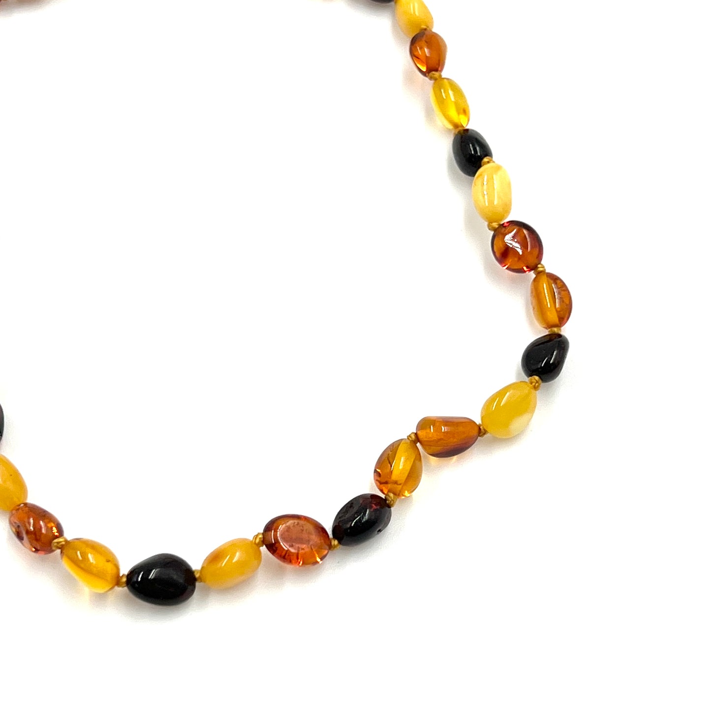 Hand Knotted Amber Baby Teething Necklaces Multi Chips