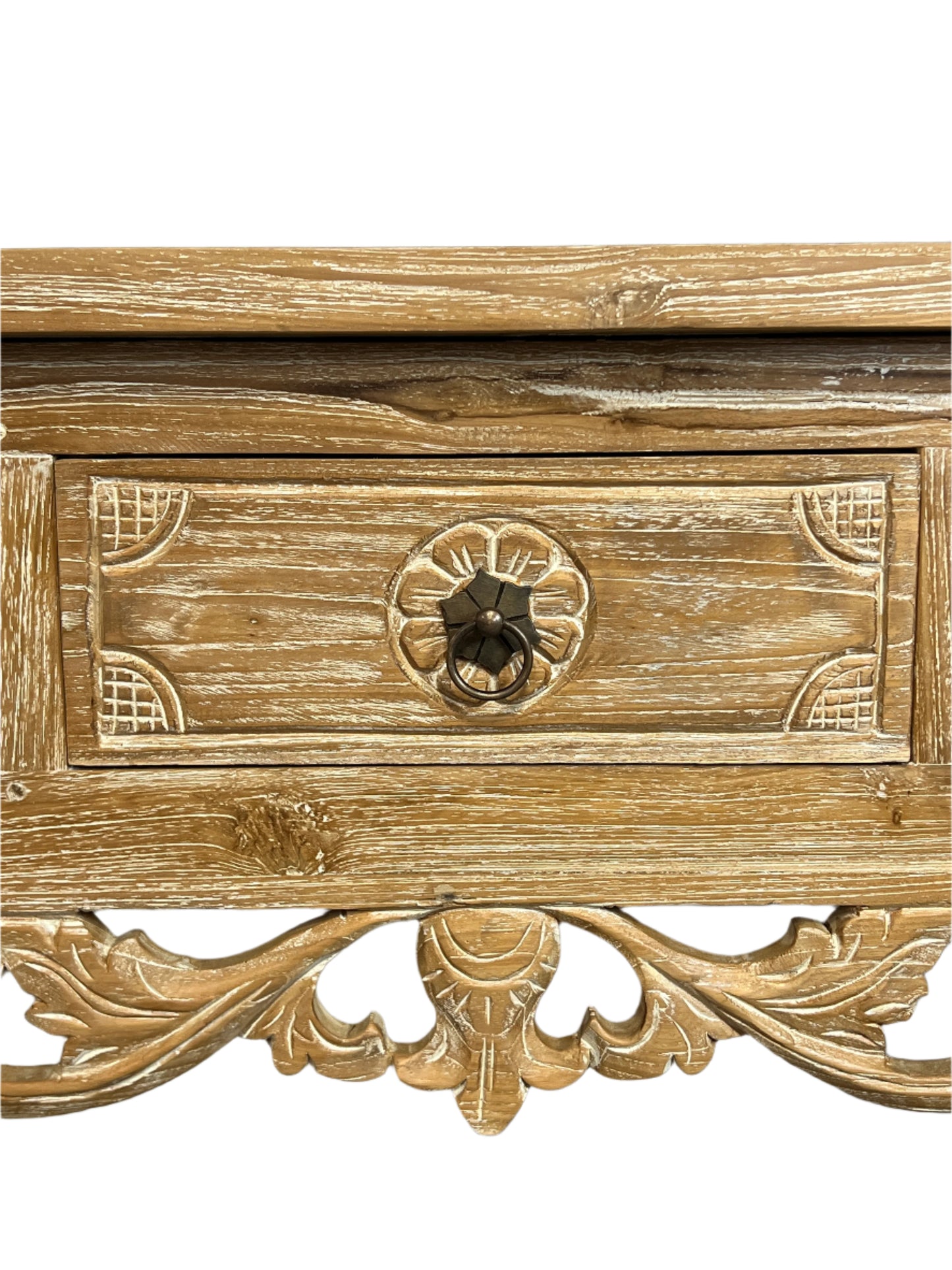 White Washed Teak Console Table