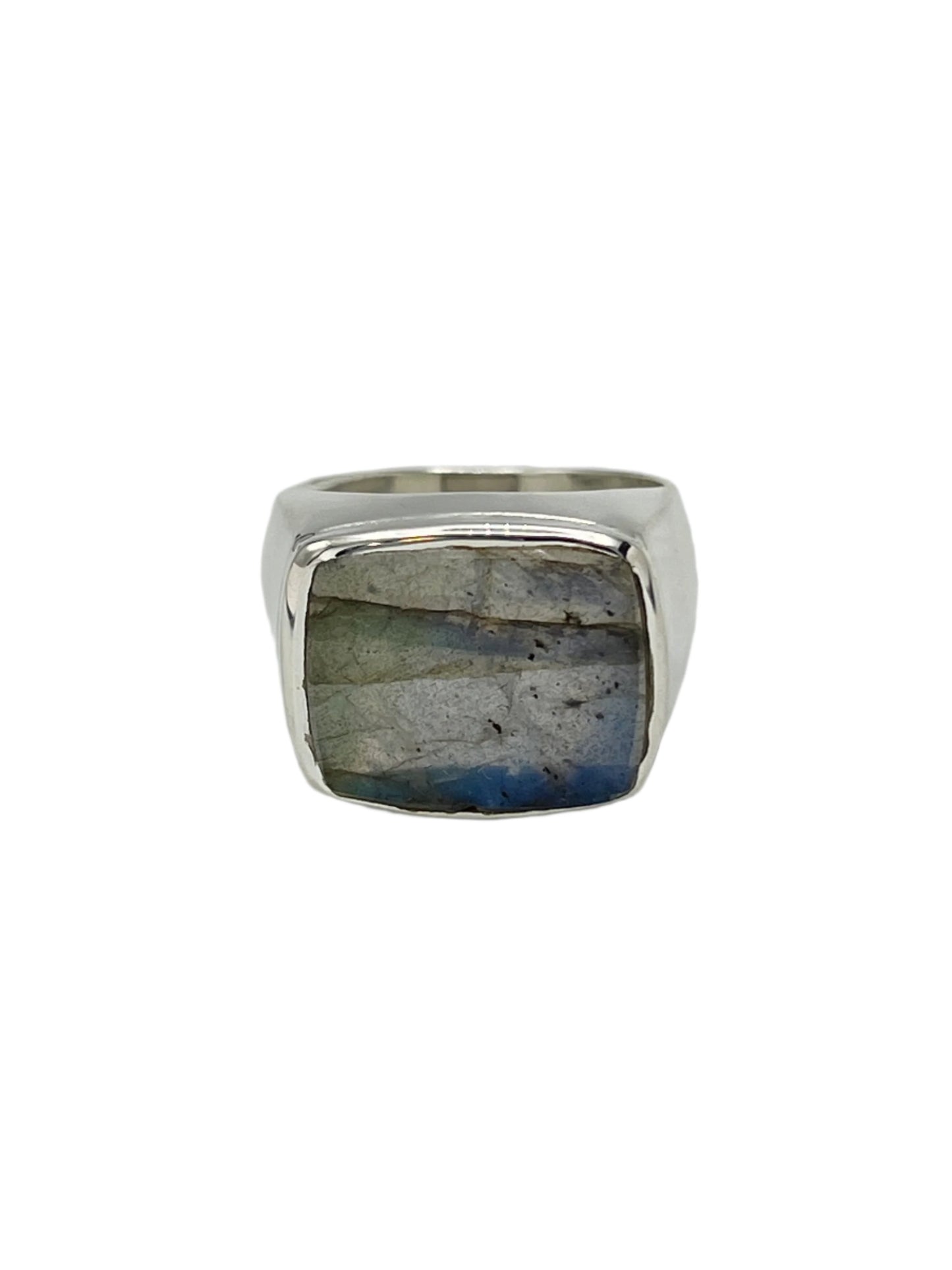 Sterling Silver Rectangle Gemstone Rings