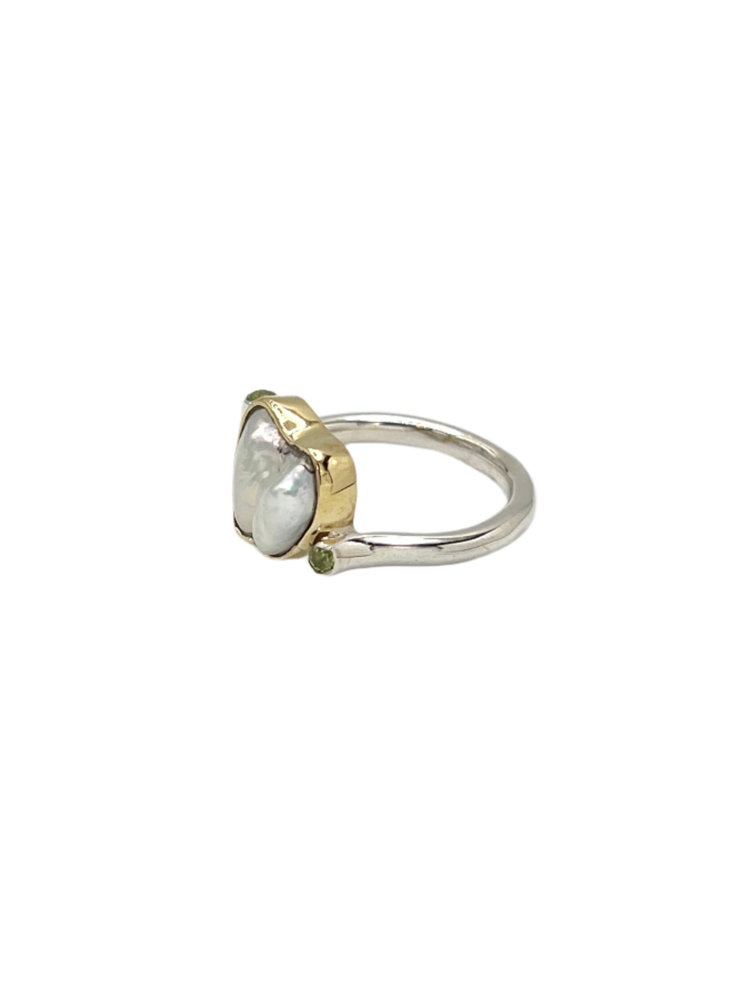 Silver Multi Metal Pearl & Gemstone Rings