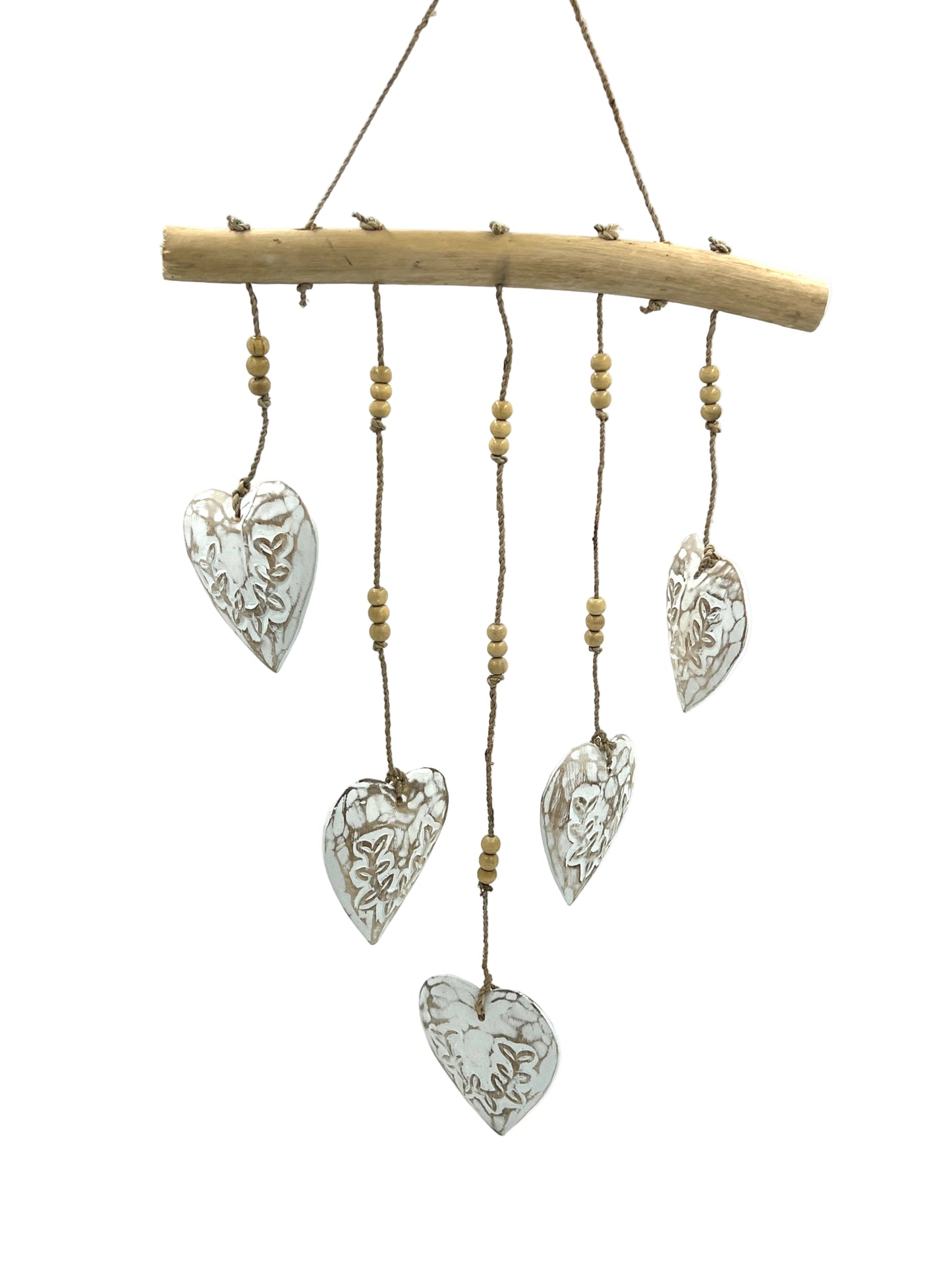 Wood Heart Mobiles