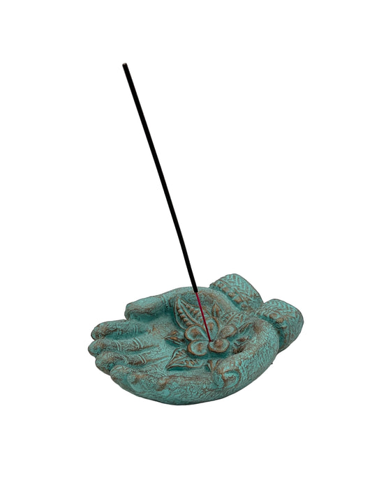 Resin Lotus Double Hand Incense Burner