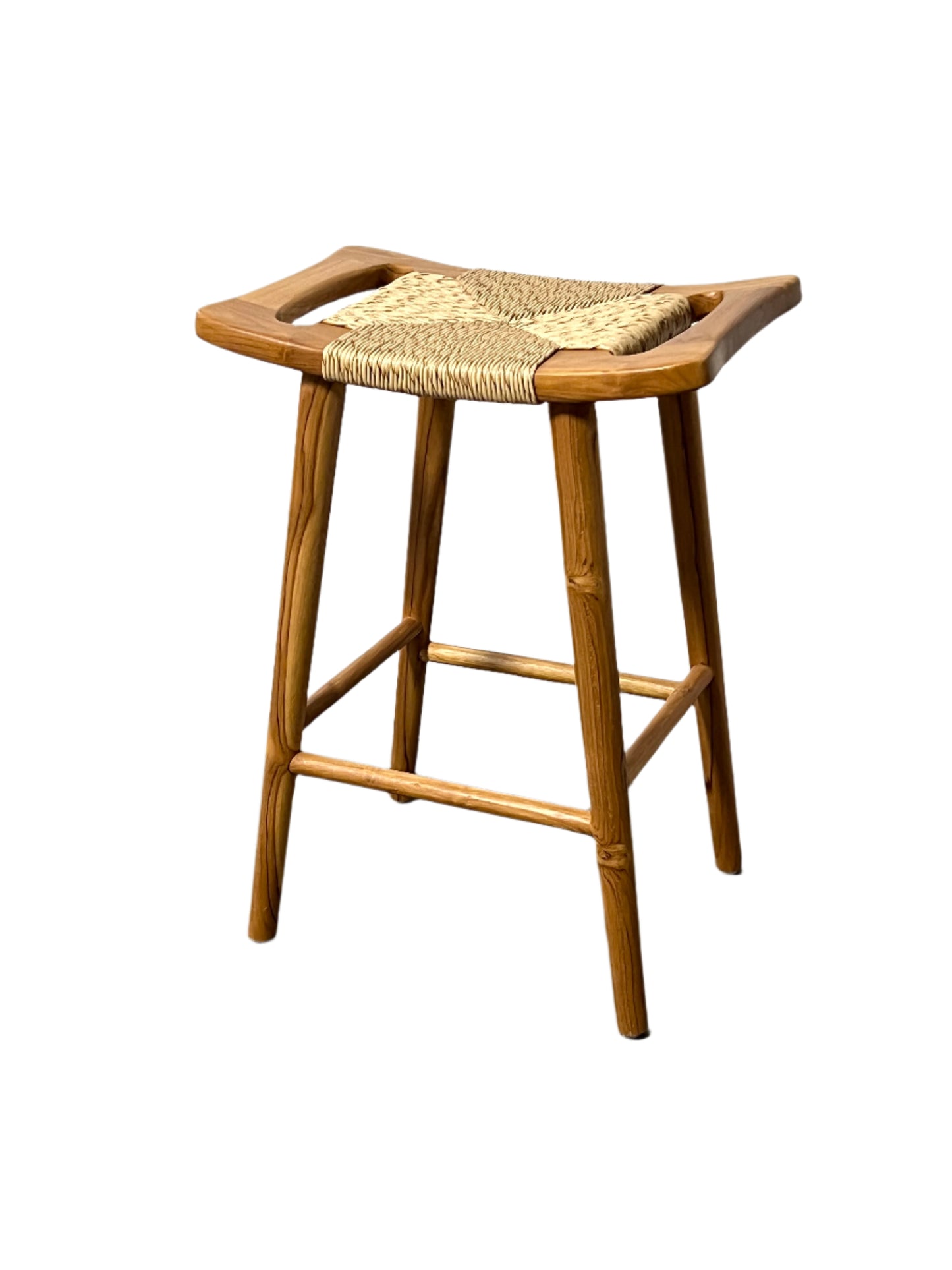 Rattan Teakwood Bar Stool