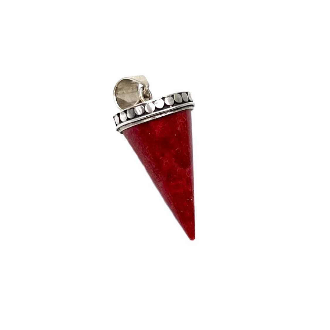 Sterling Silver Red Coral Pendant