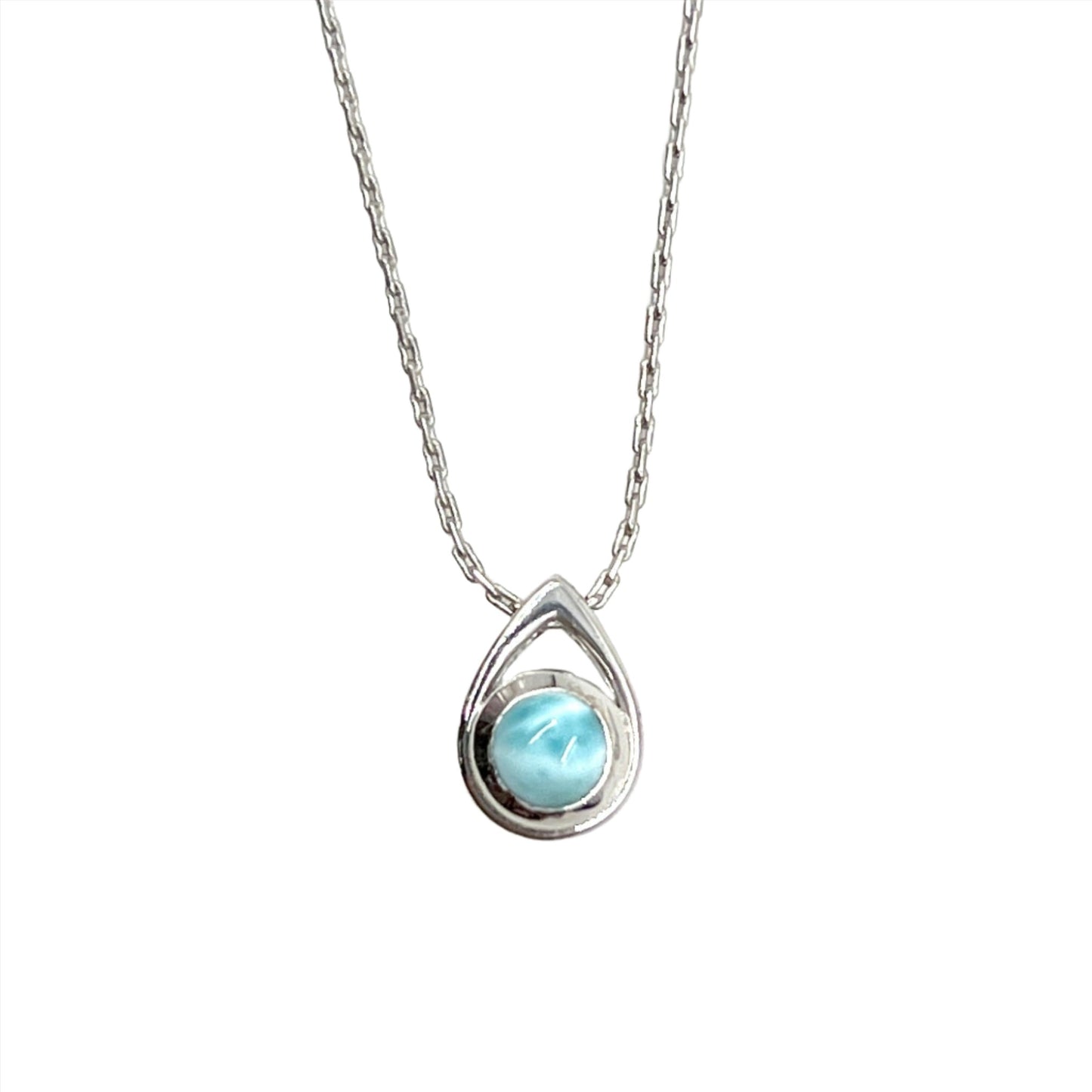 Sterling Silver Teardrop Larimar Necklaces