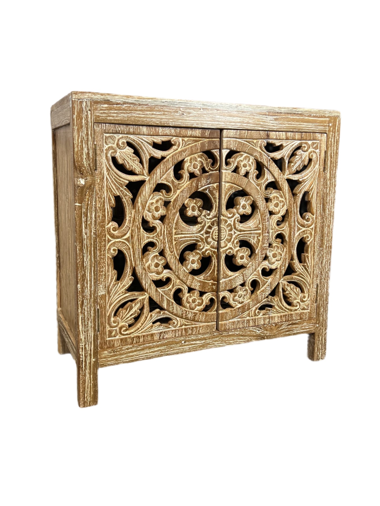 White Washed Teak Mandala Vanity