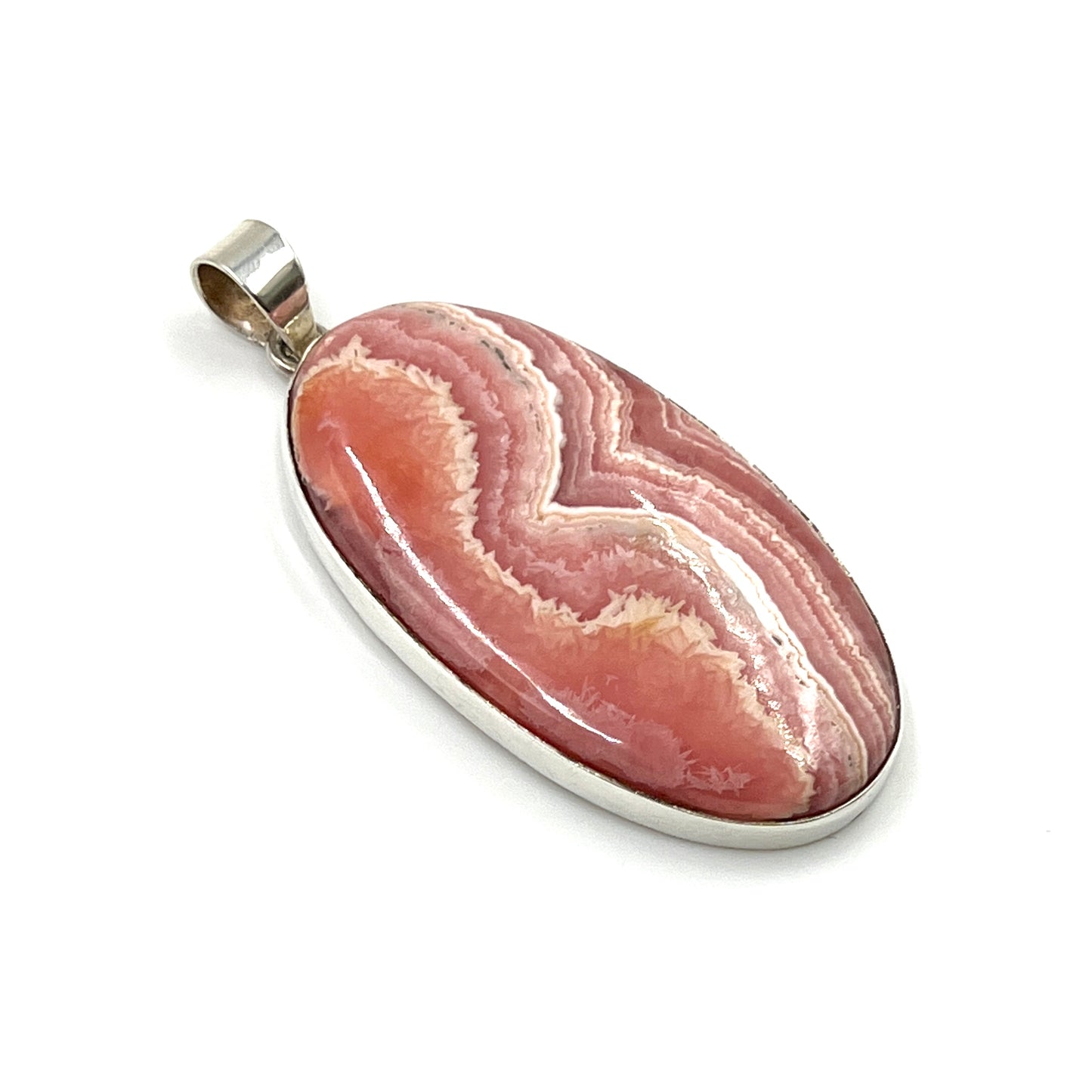 Large Oval Rhodochrosite Pendant