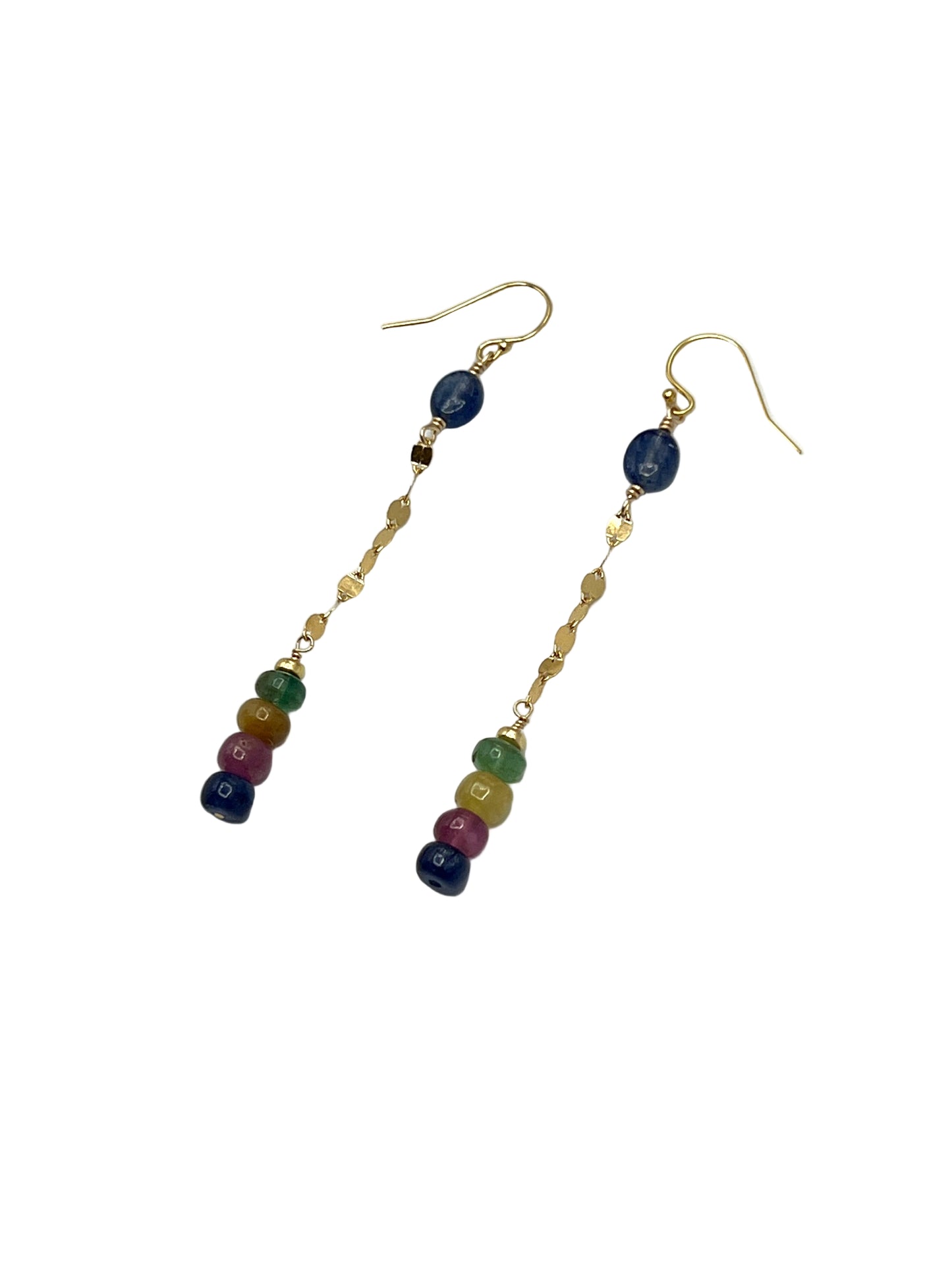 Multi Sapphire Gold Filled Earrings