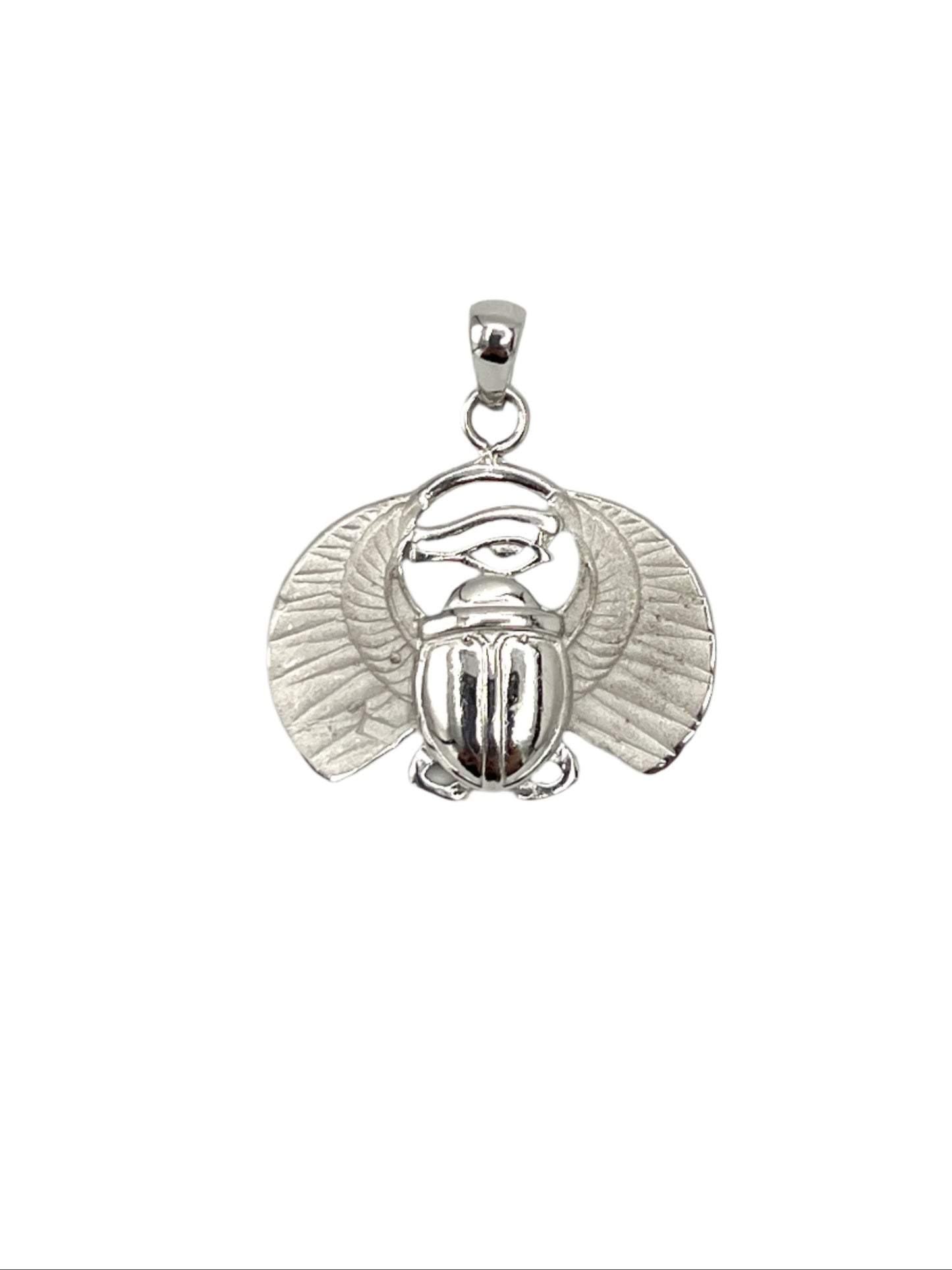 Silver Flying Scarab Pendants