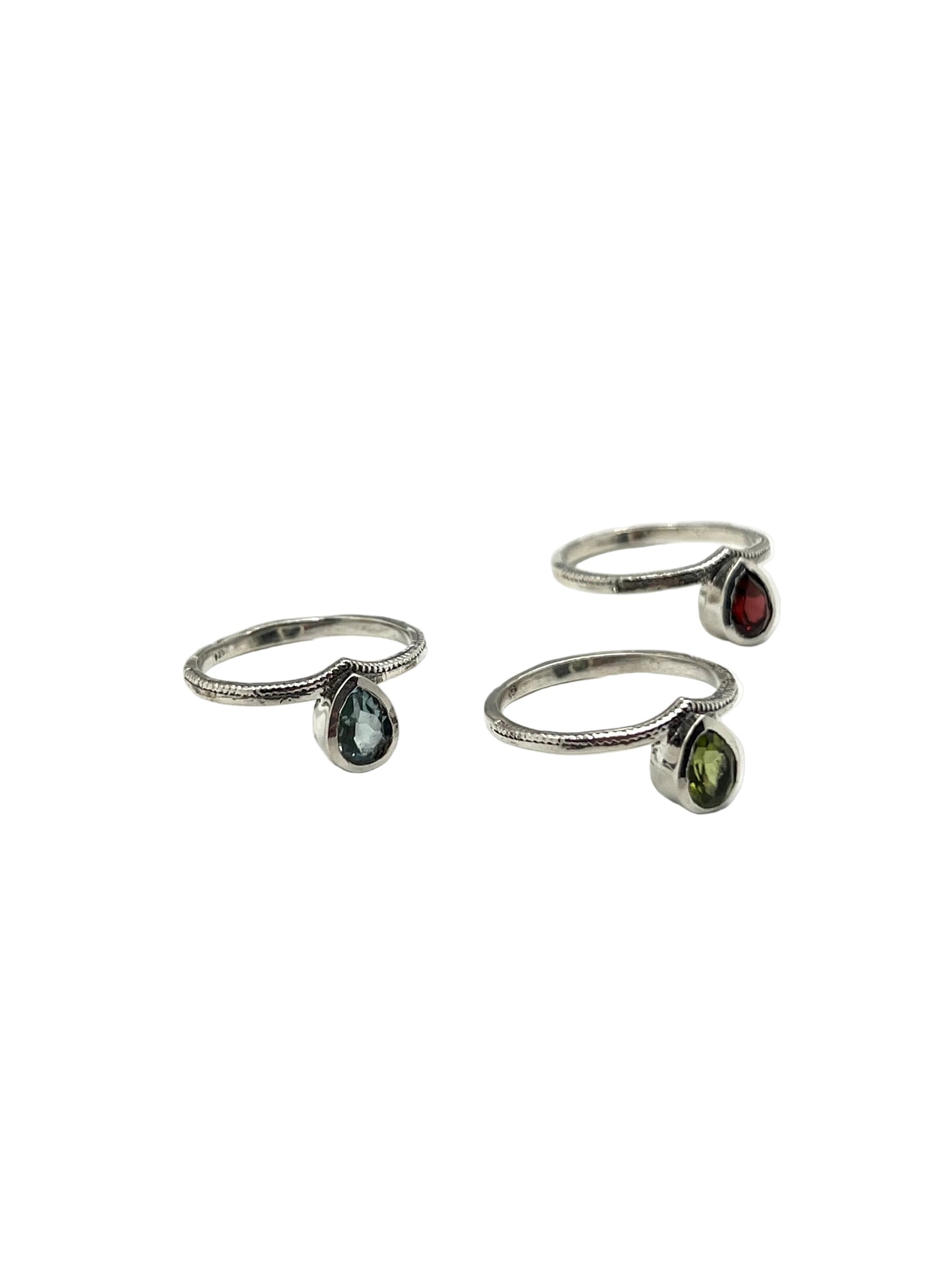 Teardrop Gemstone Rings