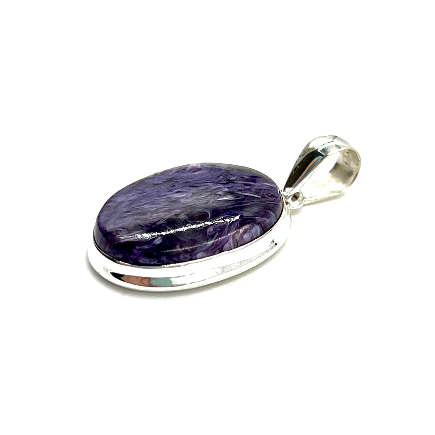 Sterling Silver Charoite Oval Pendants