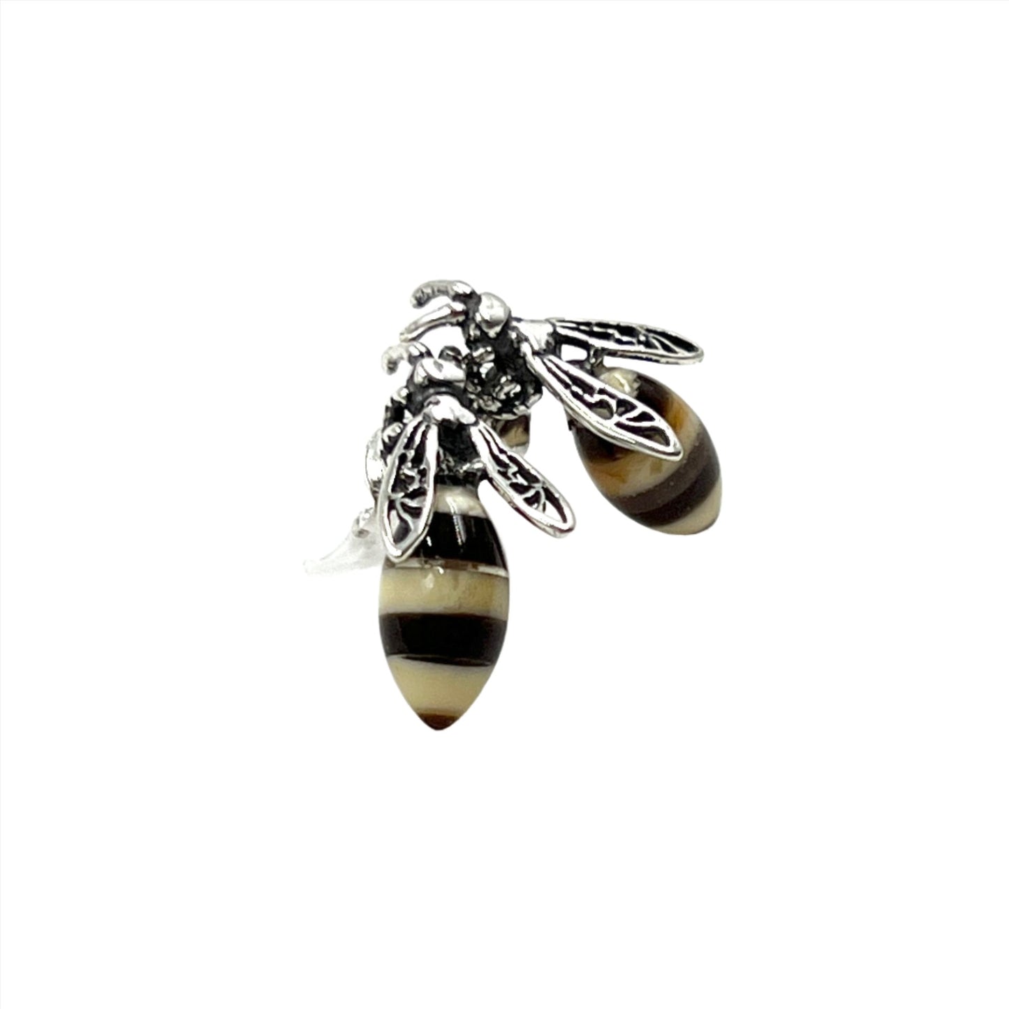 Sterling Silver Amber Bee Studs