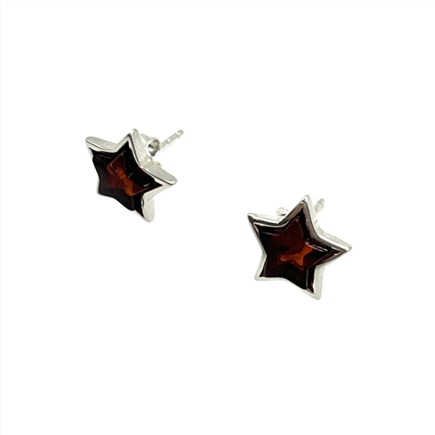 Amber Star Studs